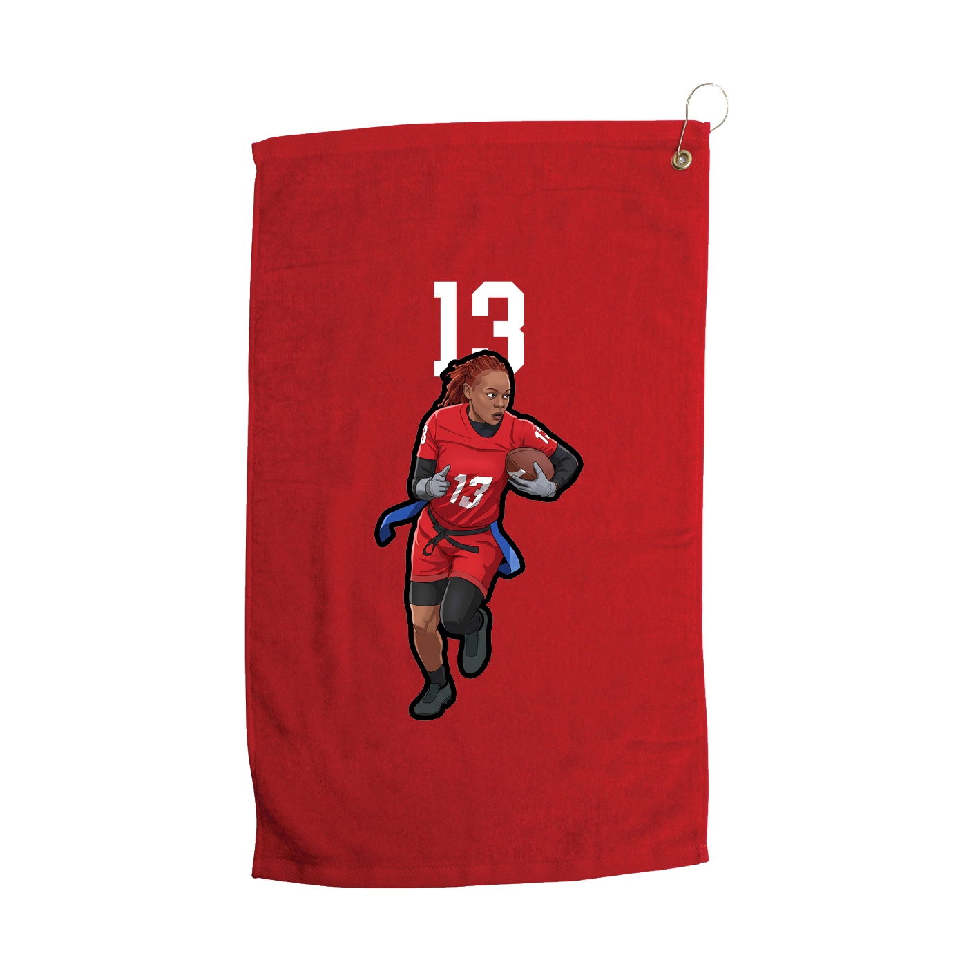 Golf Towel — Number Top in Red