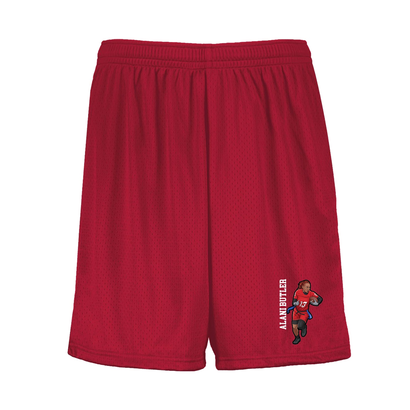Shorts — Name Vertical in Red