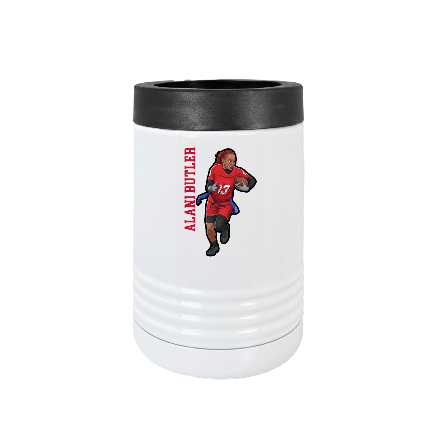 Beverage Holder — Name Vertical in White