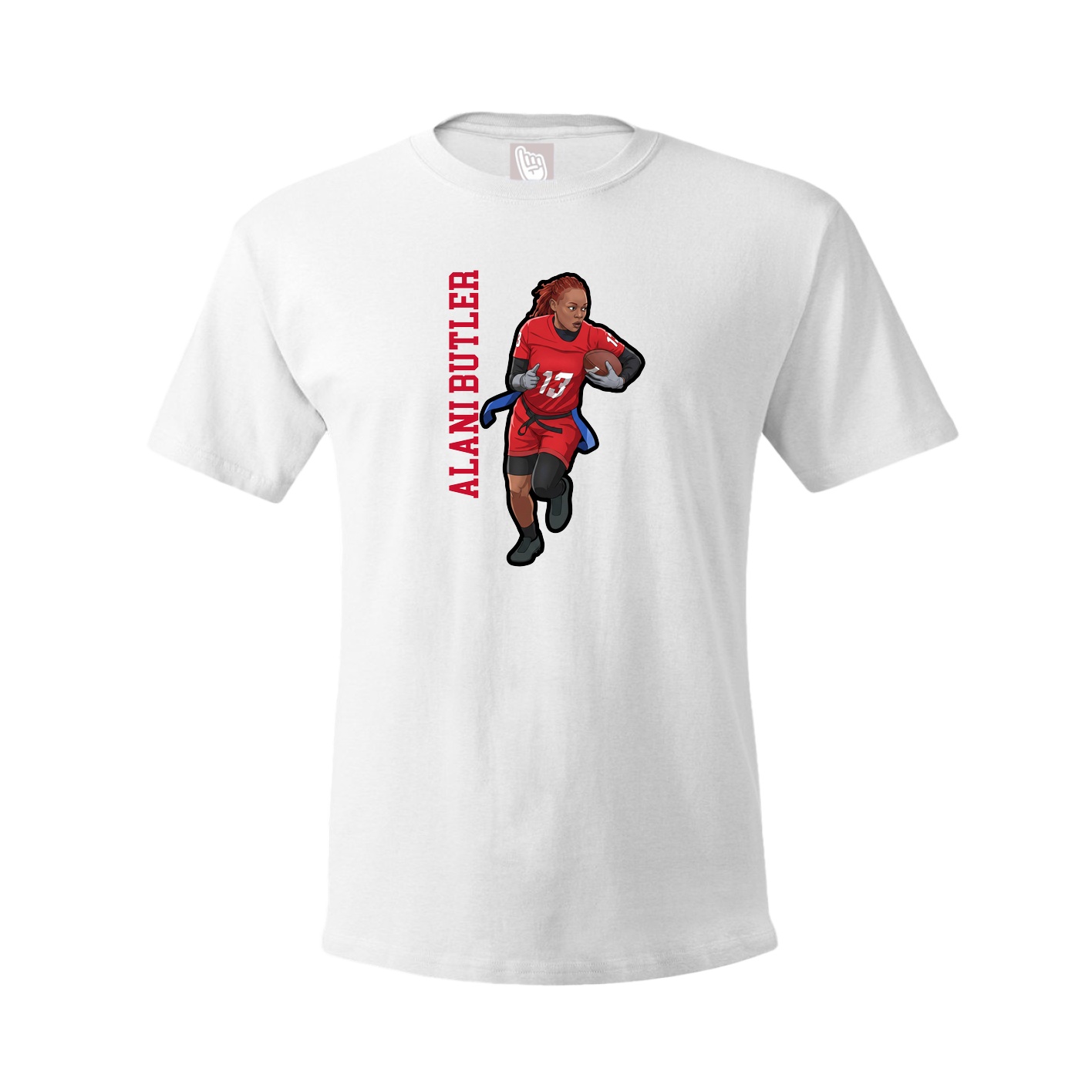 Tee — Name Vertical in White