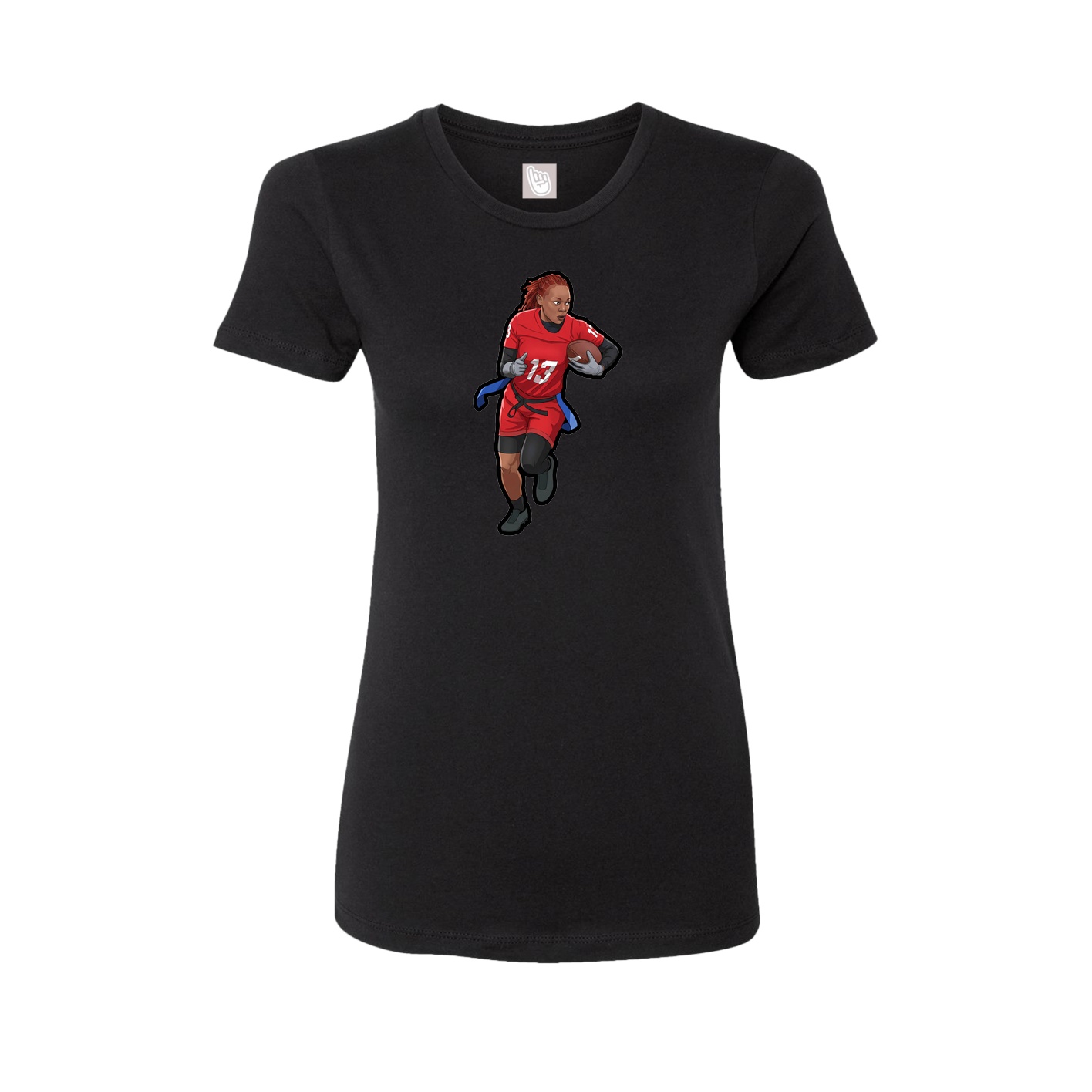 Womens Tee — Name Vertical in Black