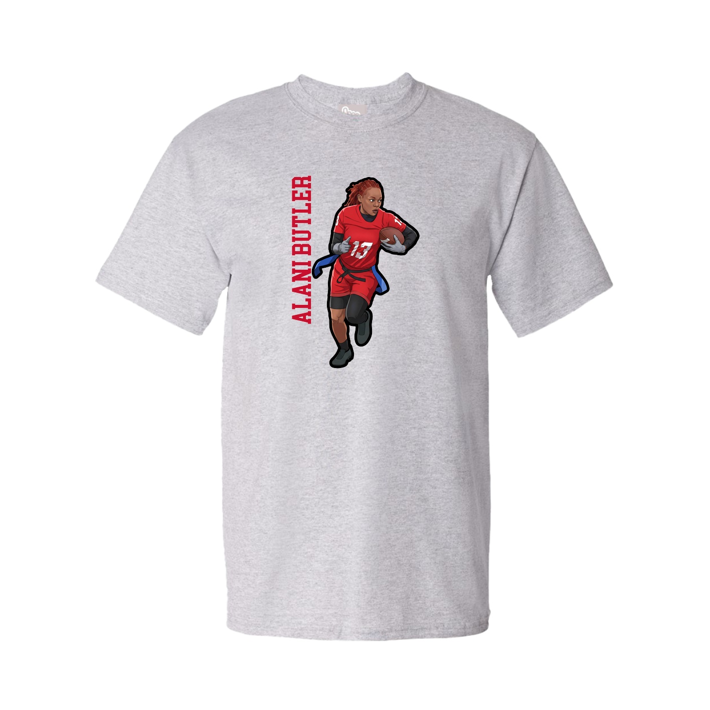 Youth Tee — Name Vertical in Grey