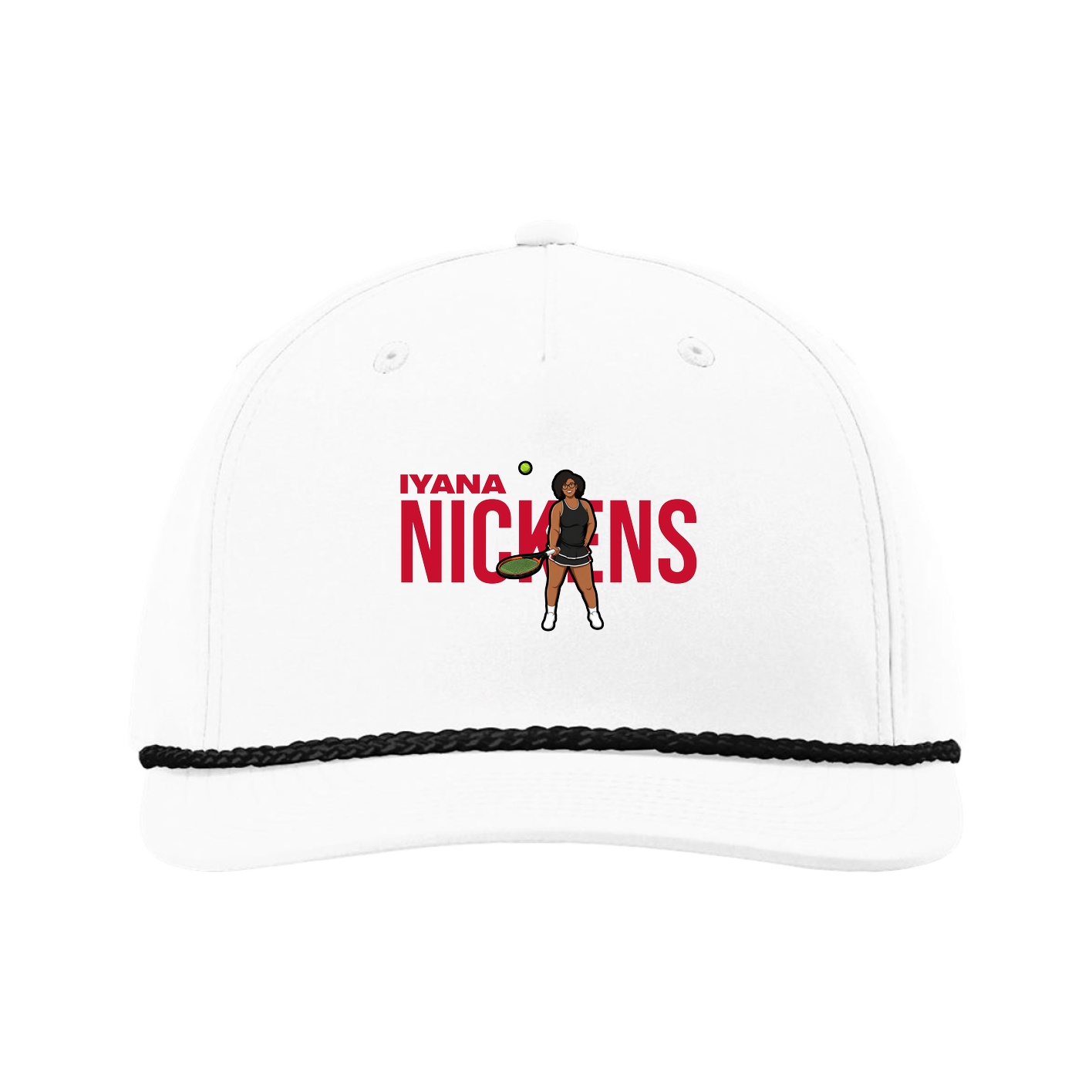 Five-Panel Classic Rope Cap — Player Name in White
