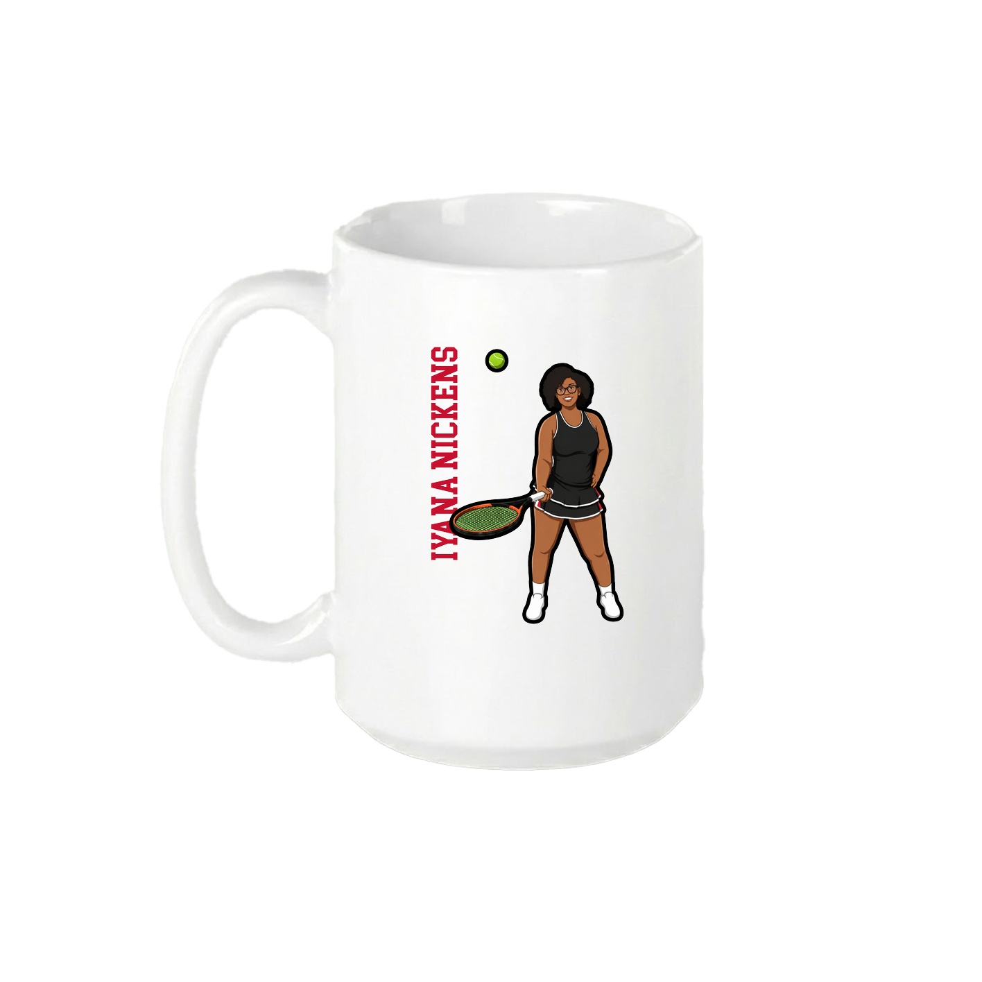 15oz Coffee Mug — Name Vertical in White