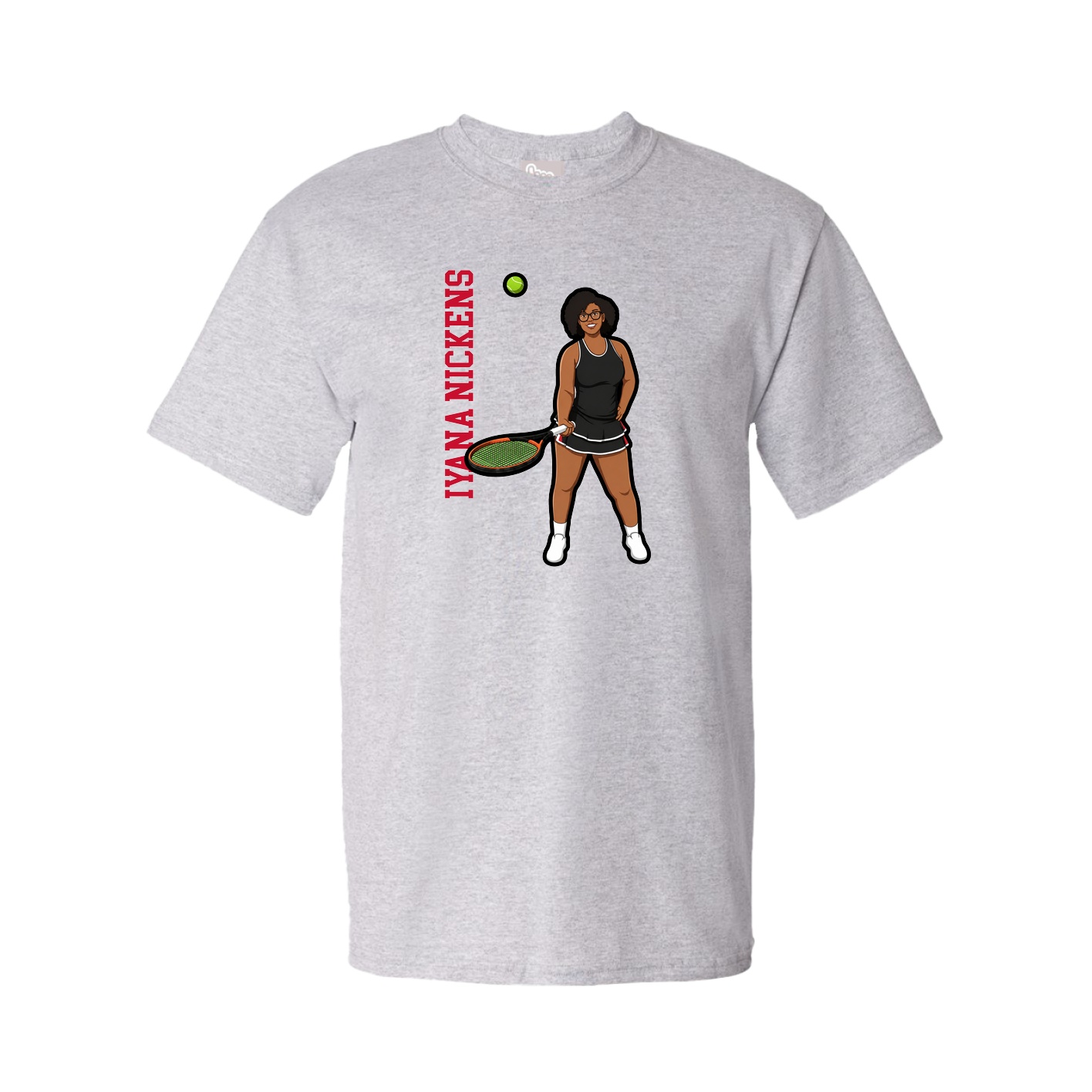 Tee — Name Vertical in Grey