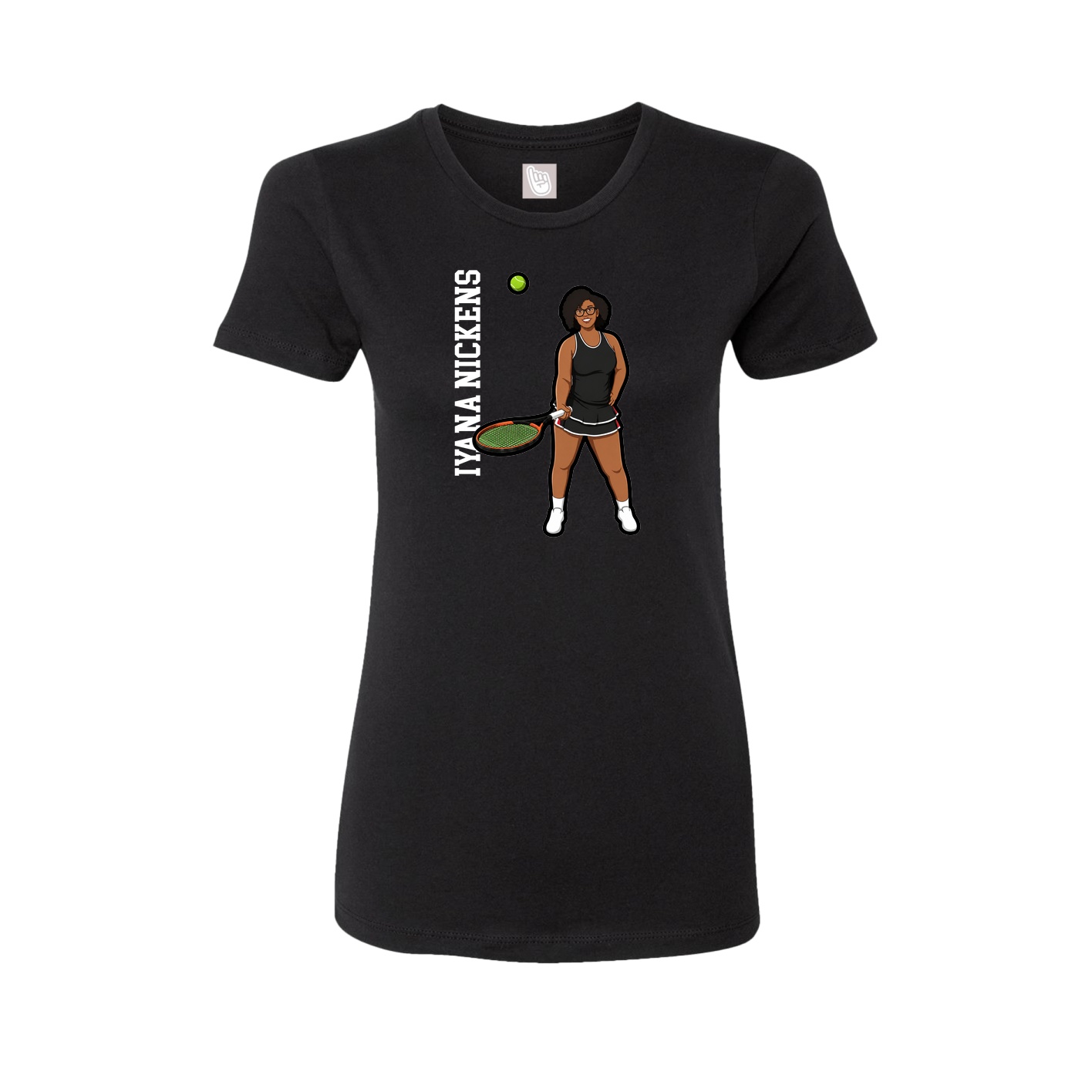 Fitted Women's Tee — Name Vertical in Black