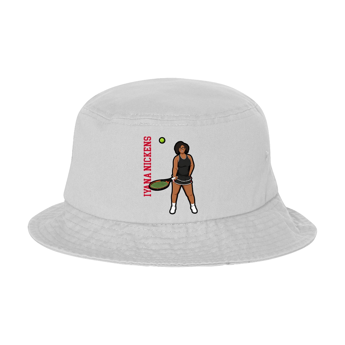 Bucket Cap — Name Vertical in White