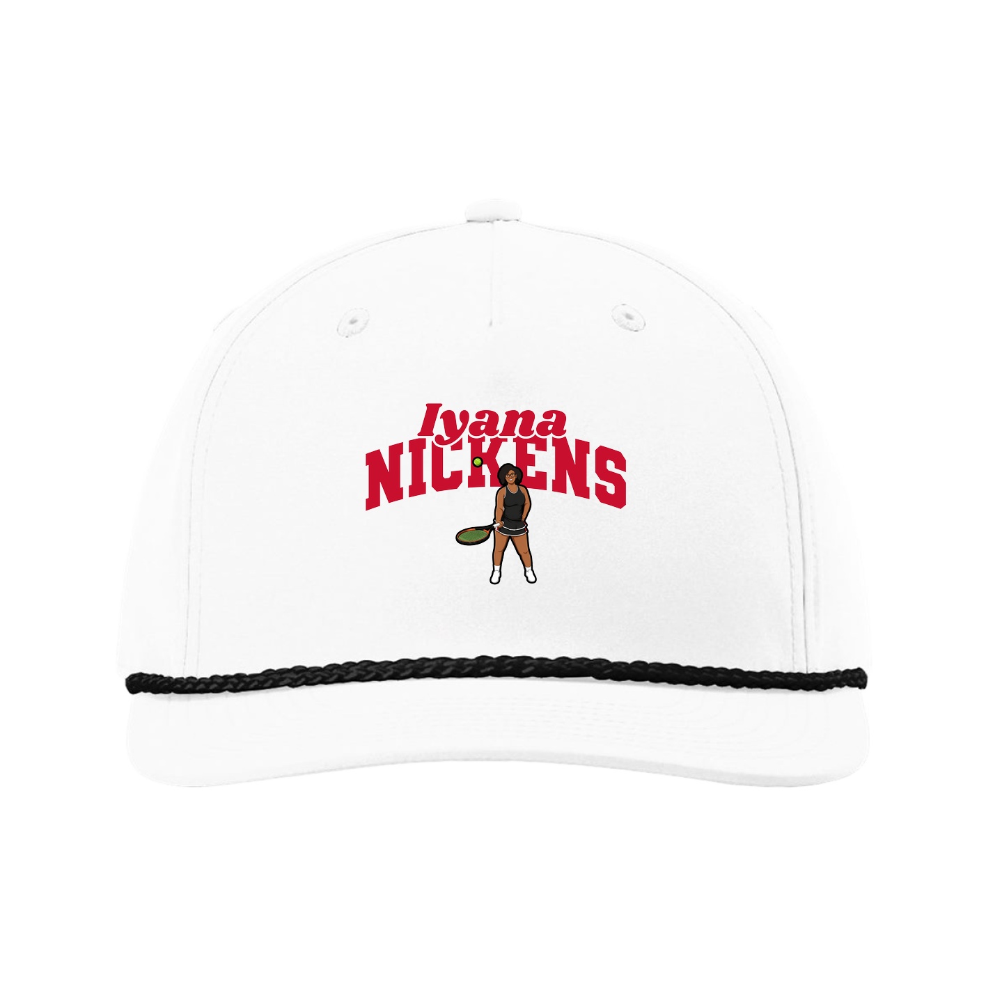 Five-Panel Classic Rope Cap — Signature Arch in White