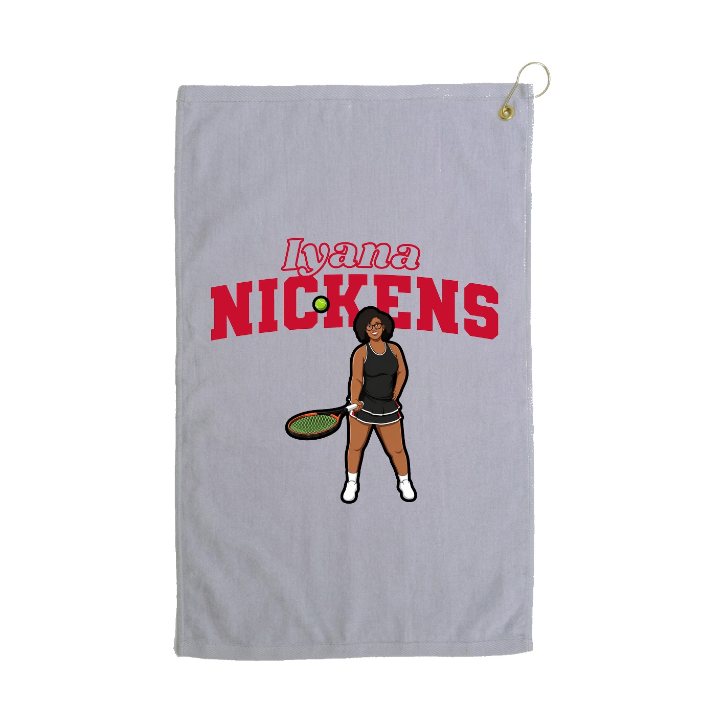 Golf Towel — Name Arch in Grey