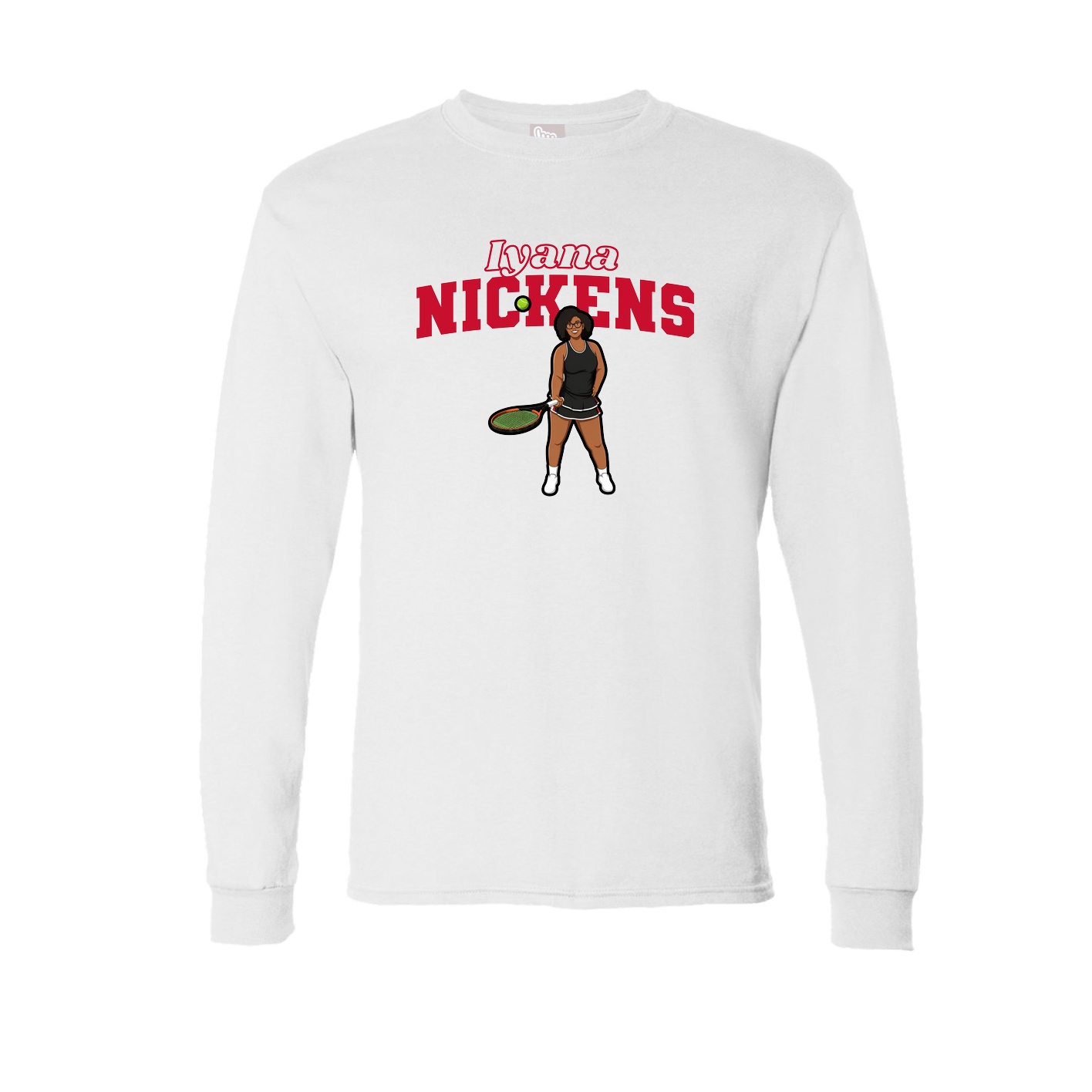 Long Sleeve Tee — Name Arch in White