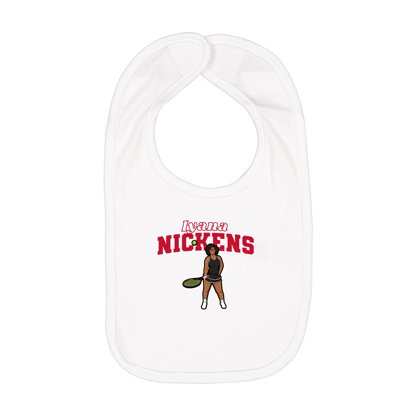Infant Bib — Name Arch in White