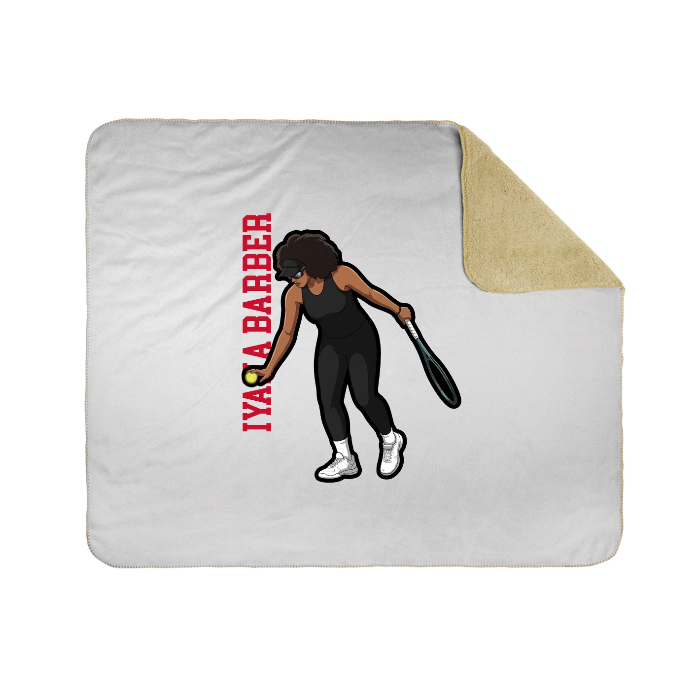 Throw Blanket — Name Vertical in White