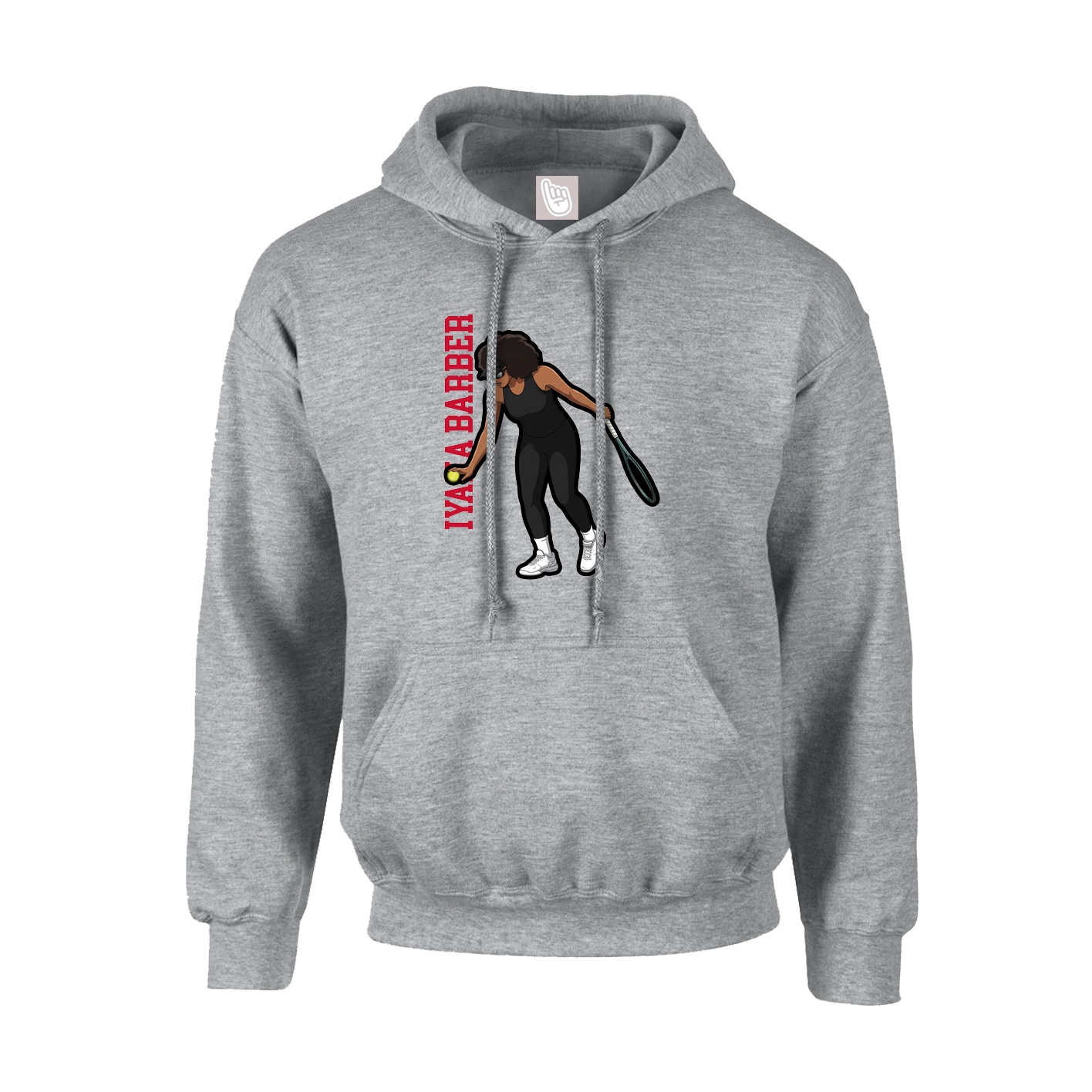Youth Hoodie — Name Vertical in Grey