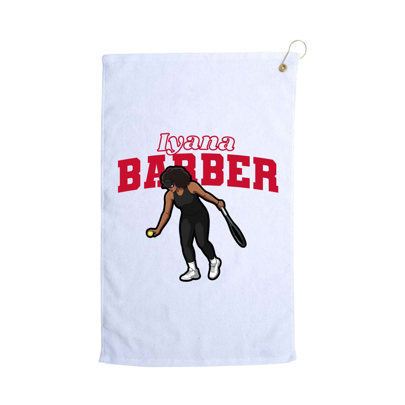 Golf Towel — Name Arch in White