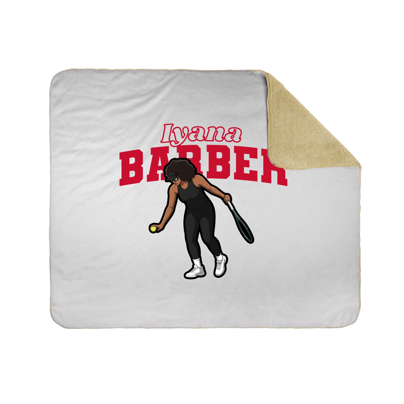 Throw Blanket — Name Arch in White