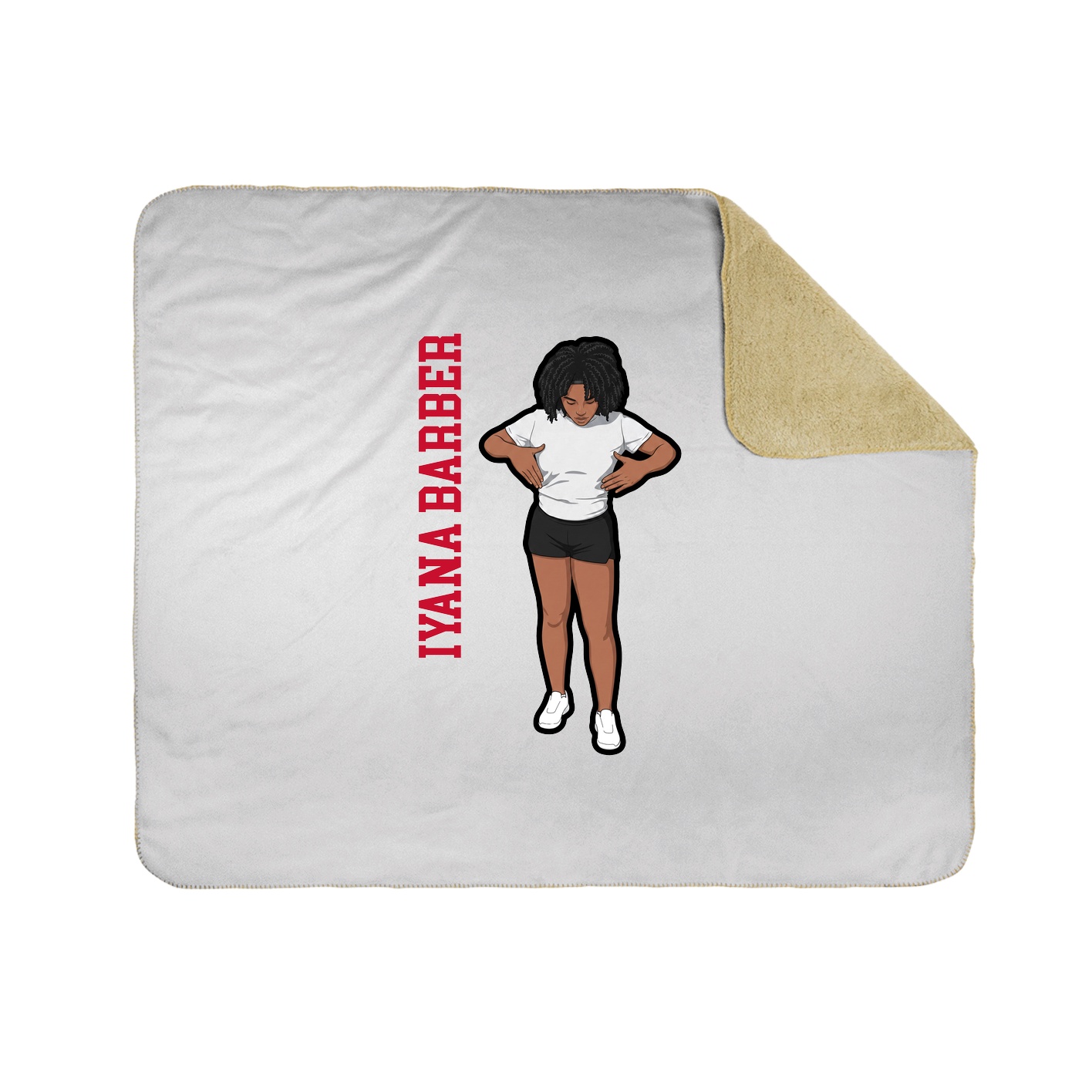 Throw Blanket — Name Vertical in White