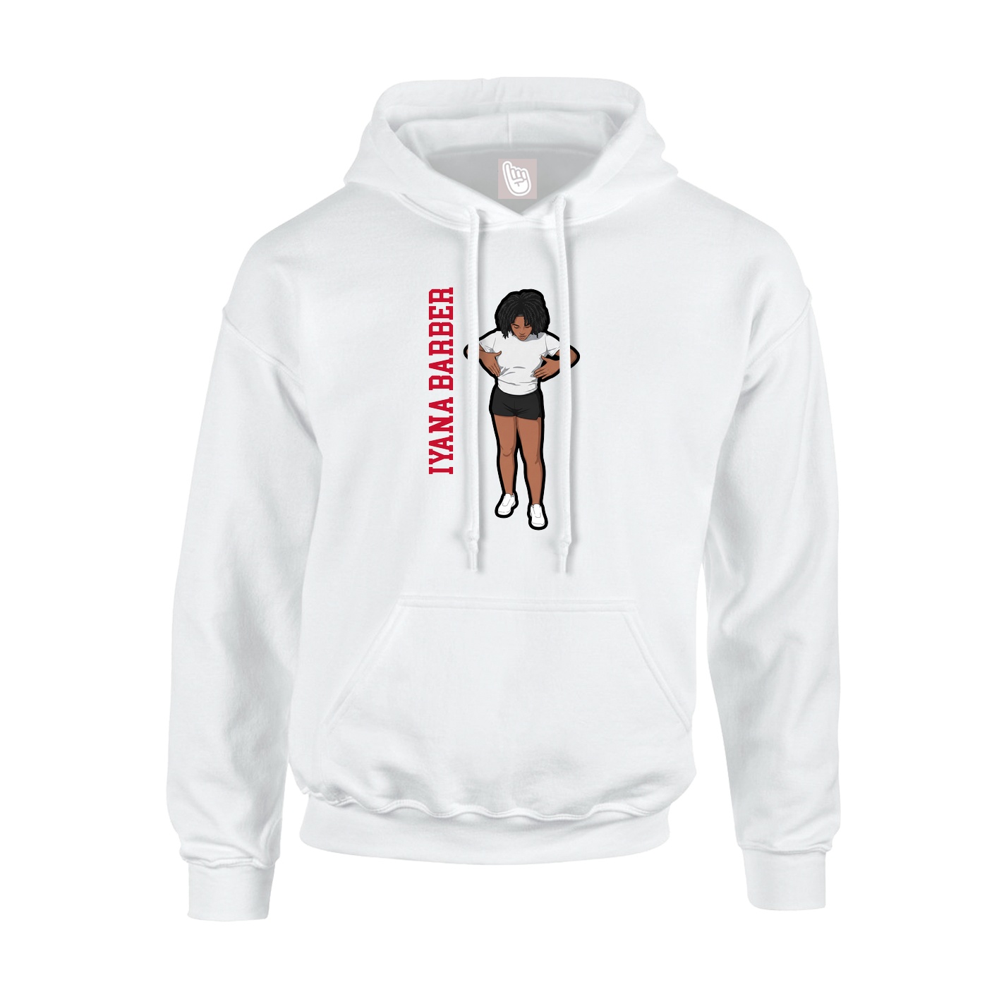 Hoodie — Name Vertical in White