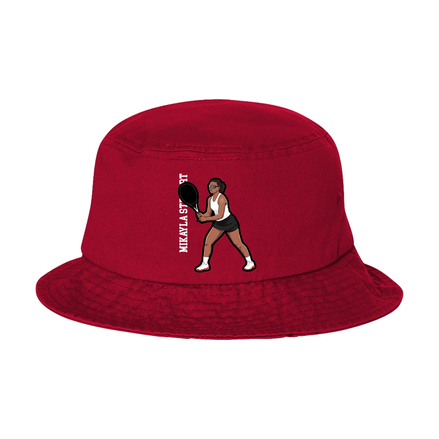 Bucket Cap — Name Vertical in Red