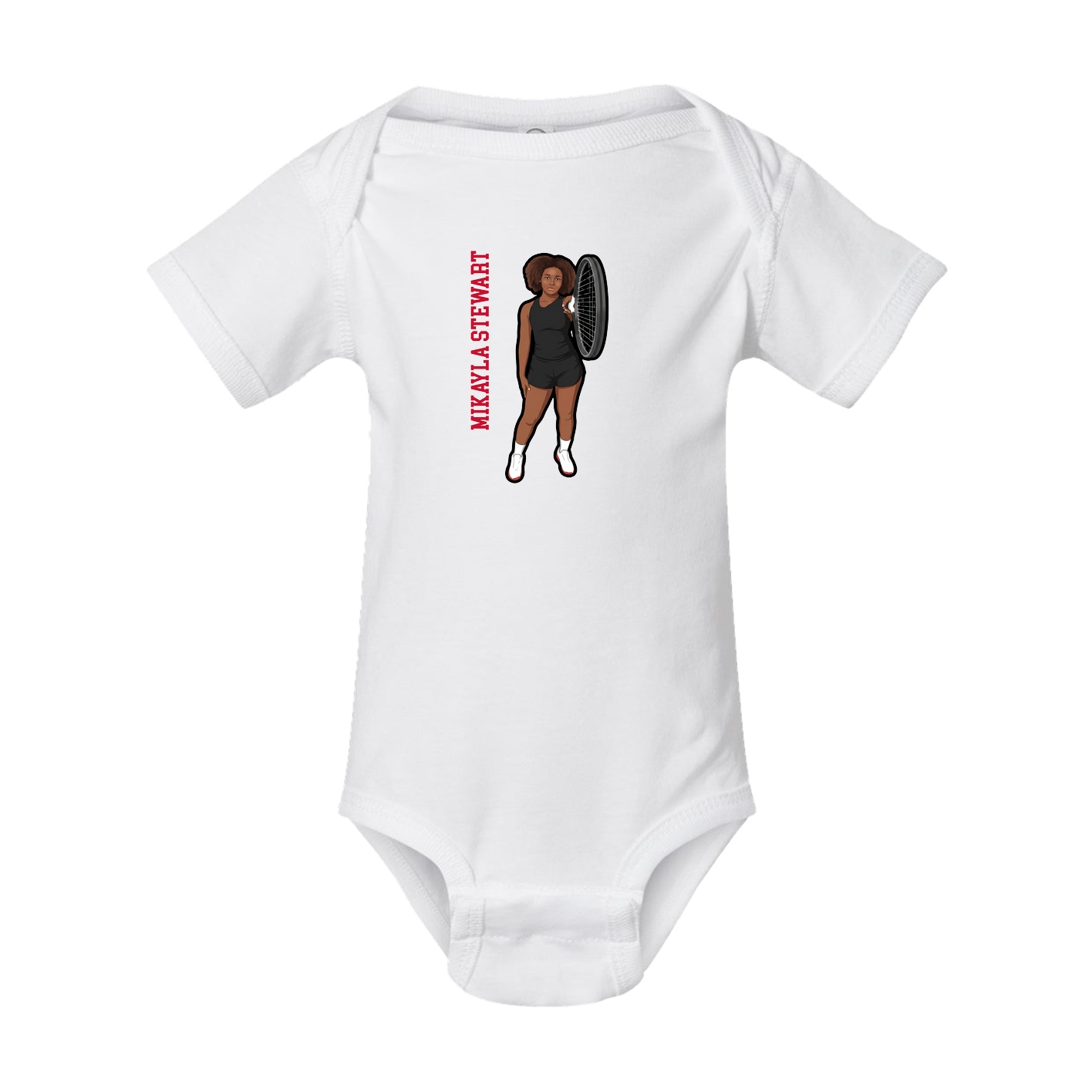 Baby Onesie — Name Vertical in White