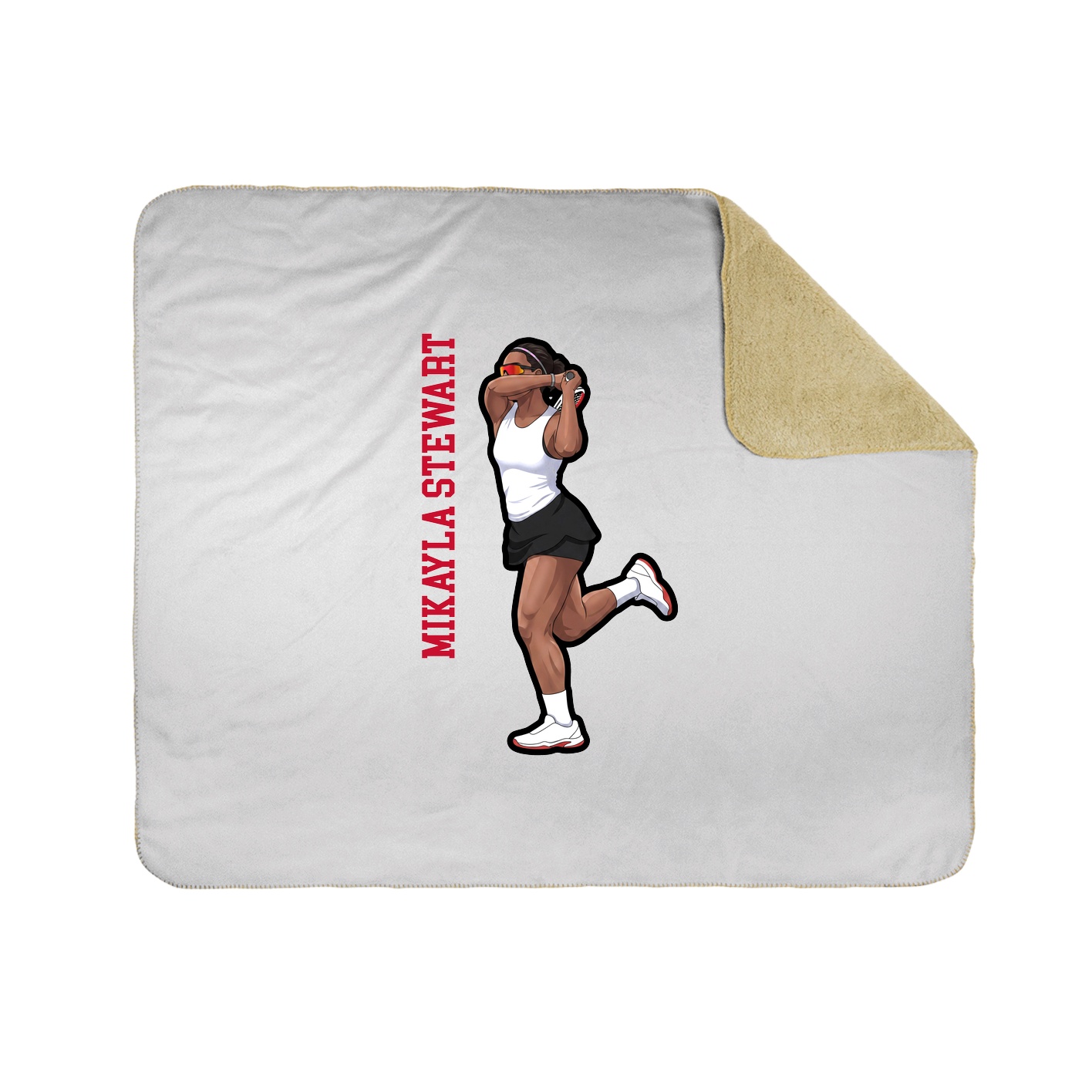 Throw Blanket — Name Vertical in White