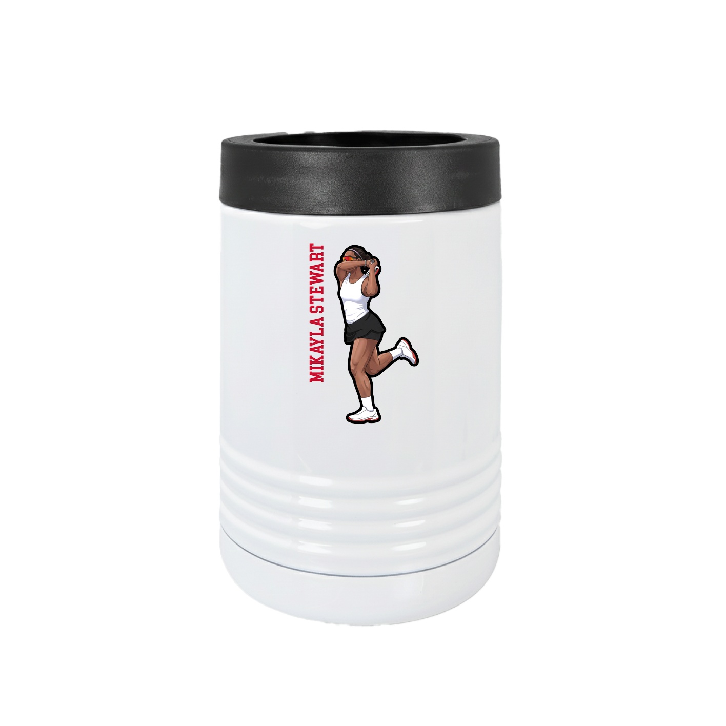 Beverage Holder — Name Vertical in White