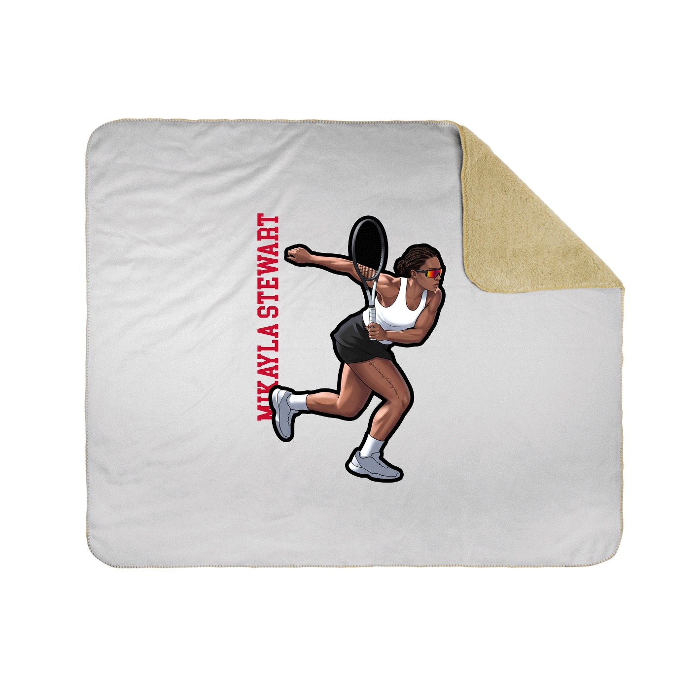 Throw Blanket — Name Vertical in White