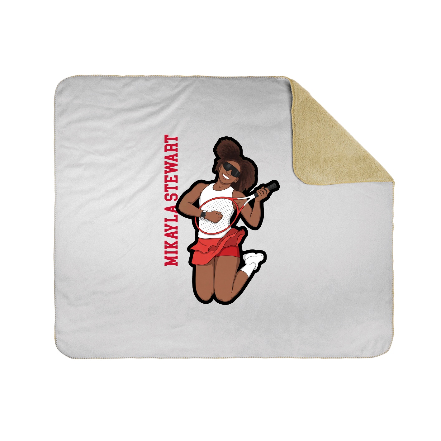 Throw Blanket — Name Vertical in White