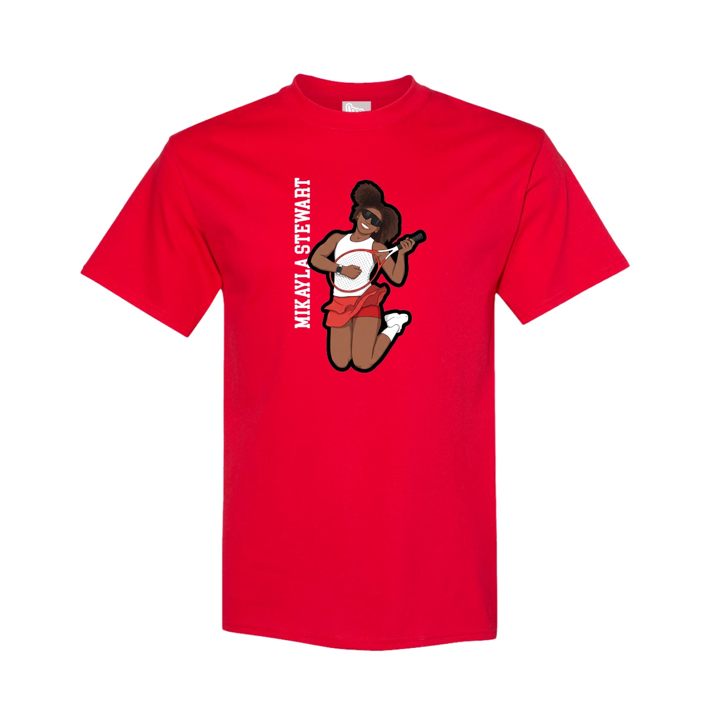 Tee — Name Vertical in Red