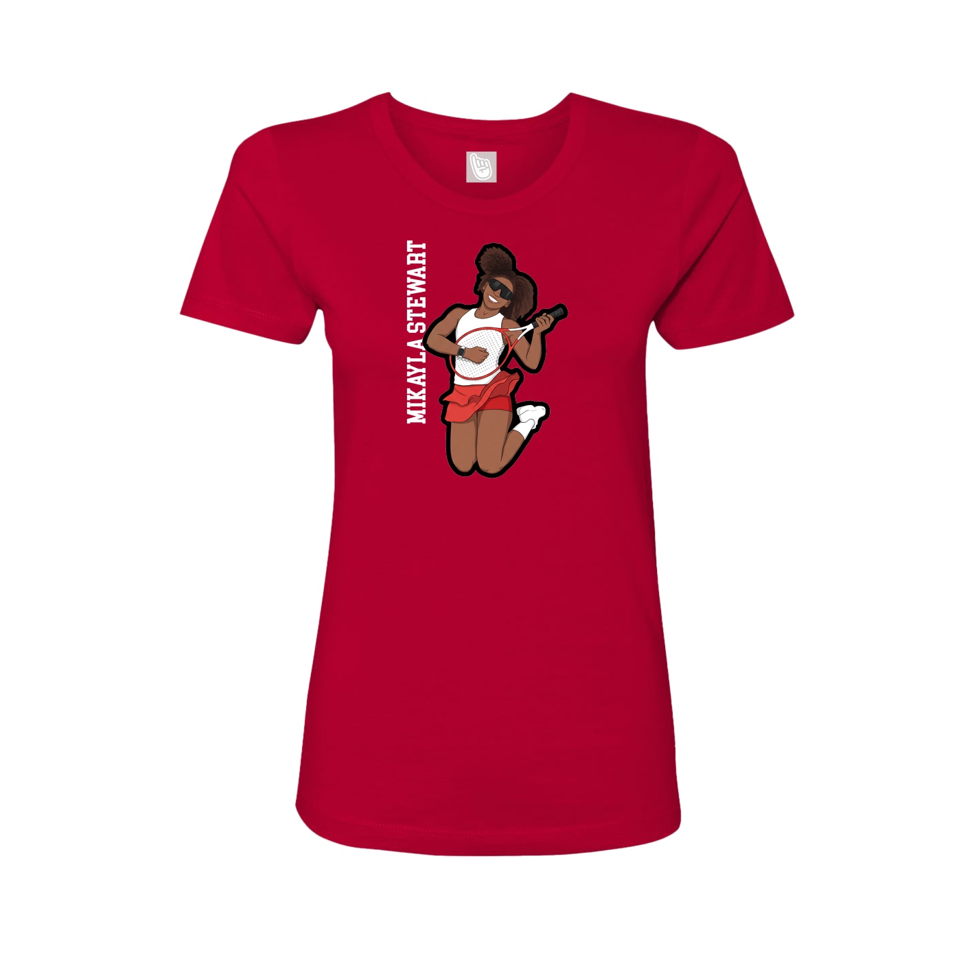 Womens Tee — Name Vertical in Red