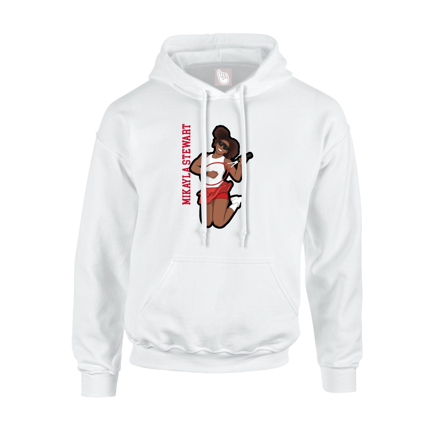 Youth Hoodie — Name Vertical in White