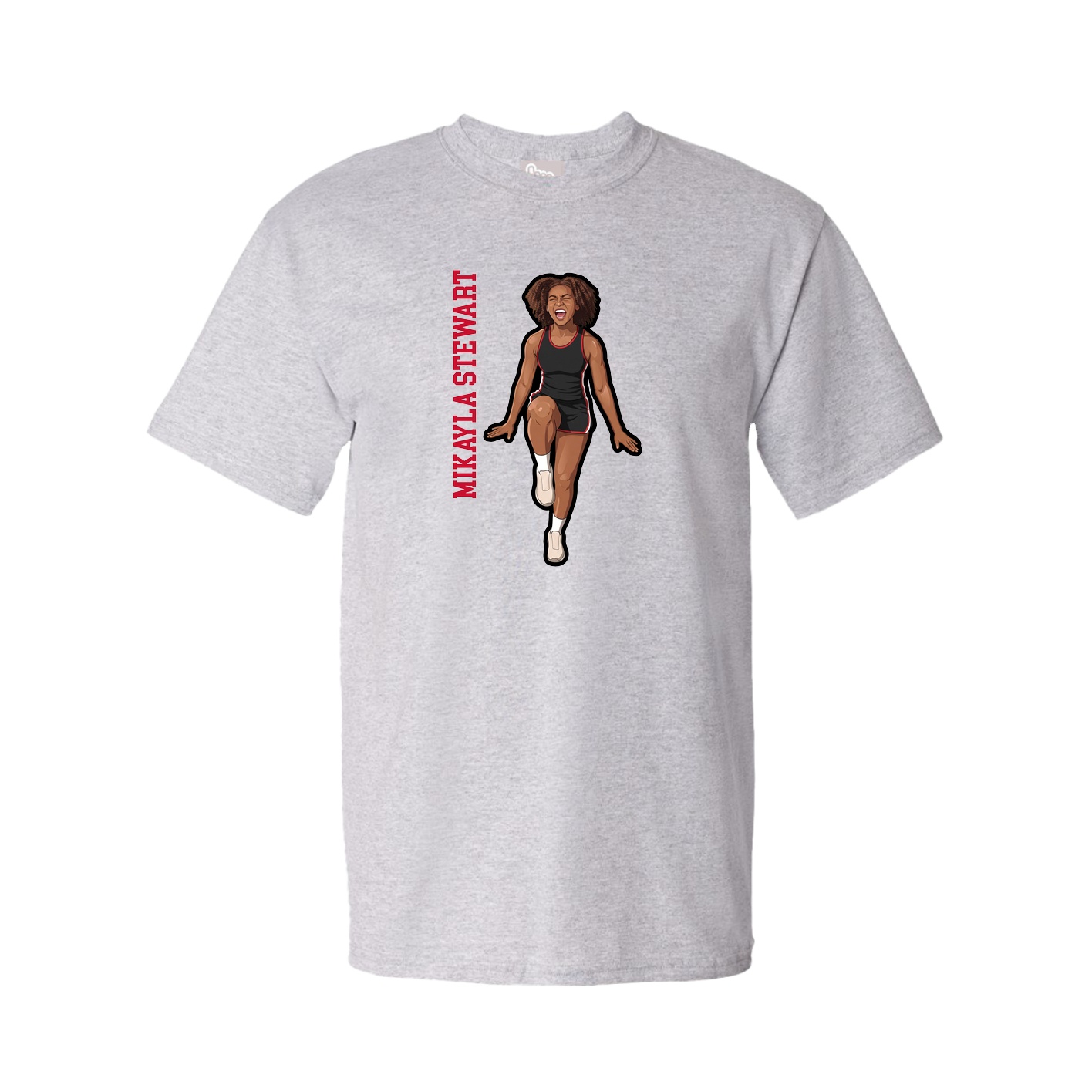 Tee — Name Vertical in Grey
