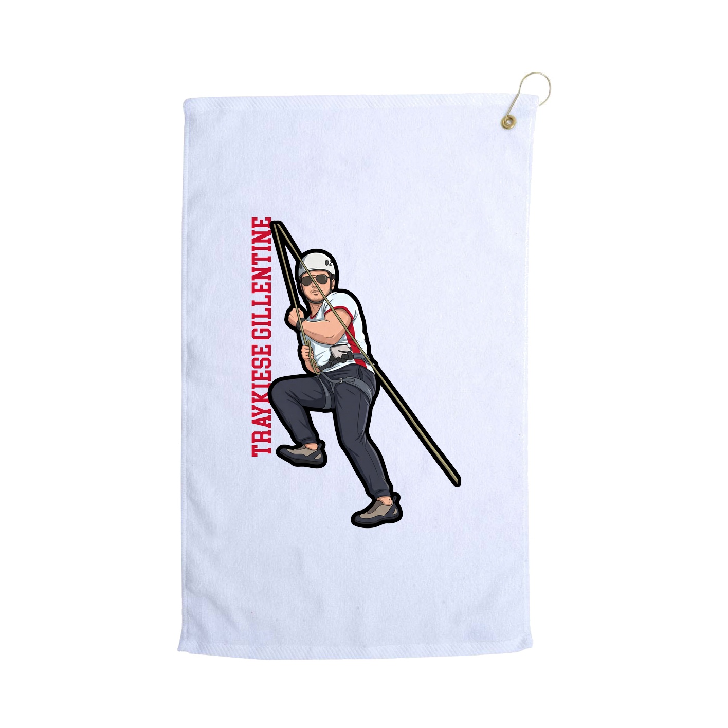 Golf Towel — Name Vertical in White