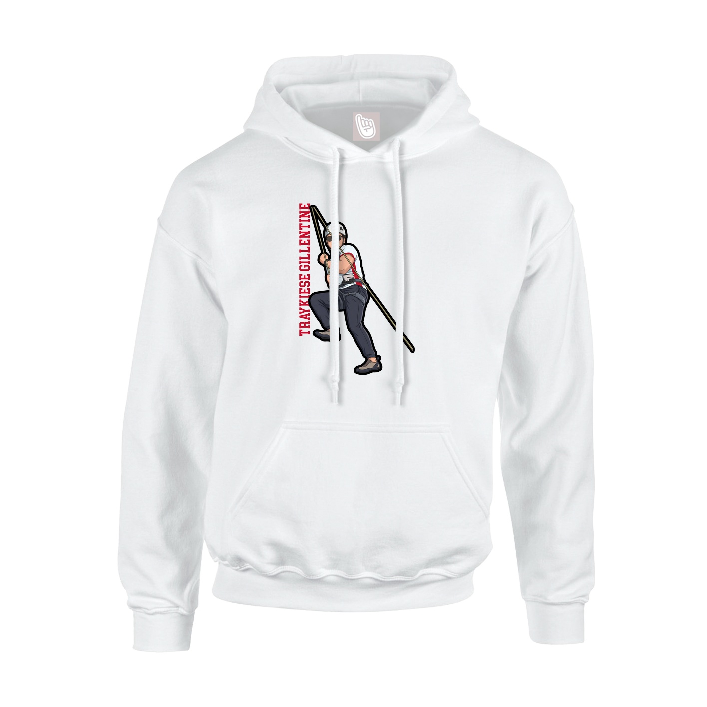 Youth Hoodie — Name Vertical in White