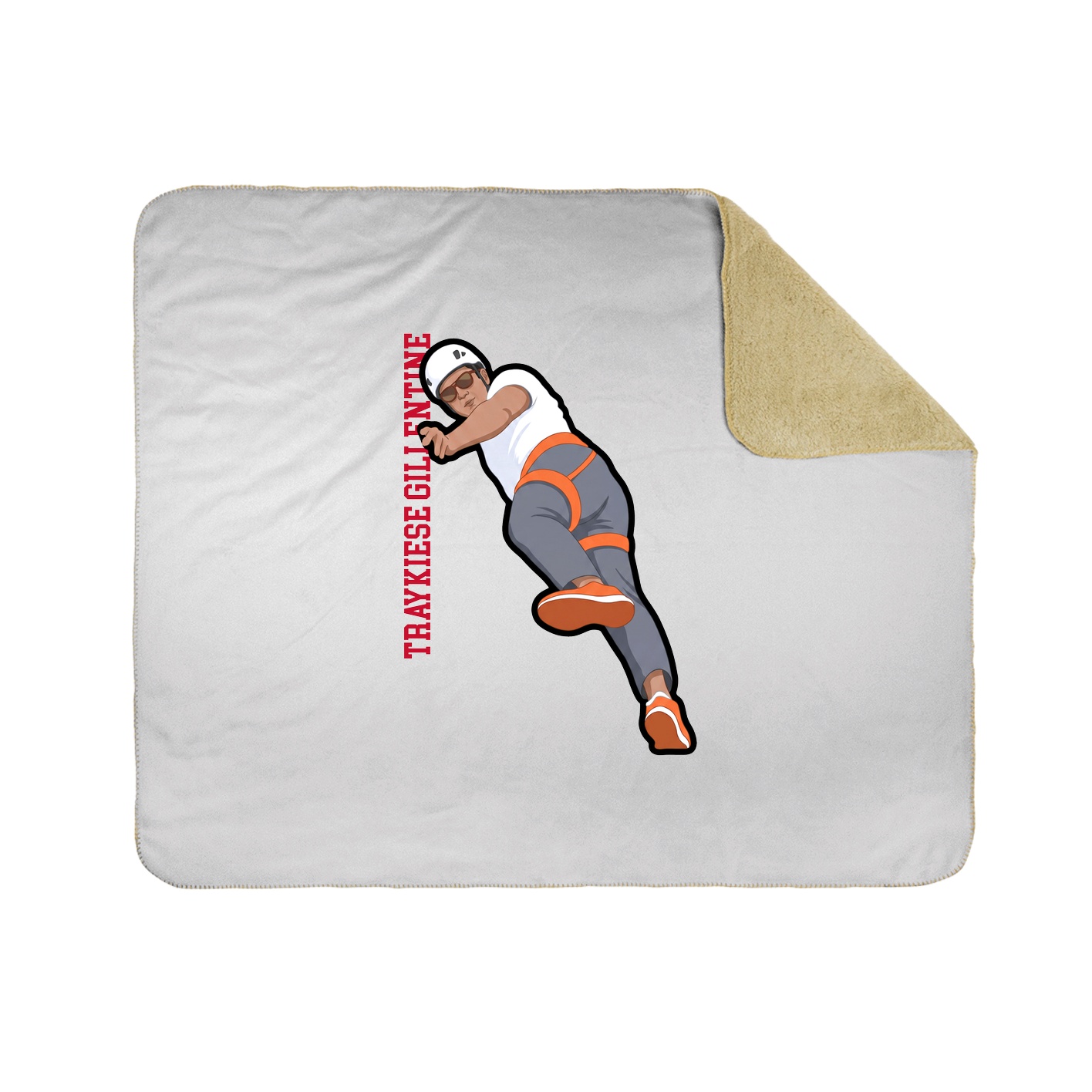 Throw Blanket — Name Vertical in White