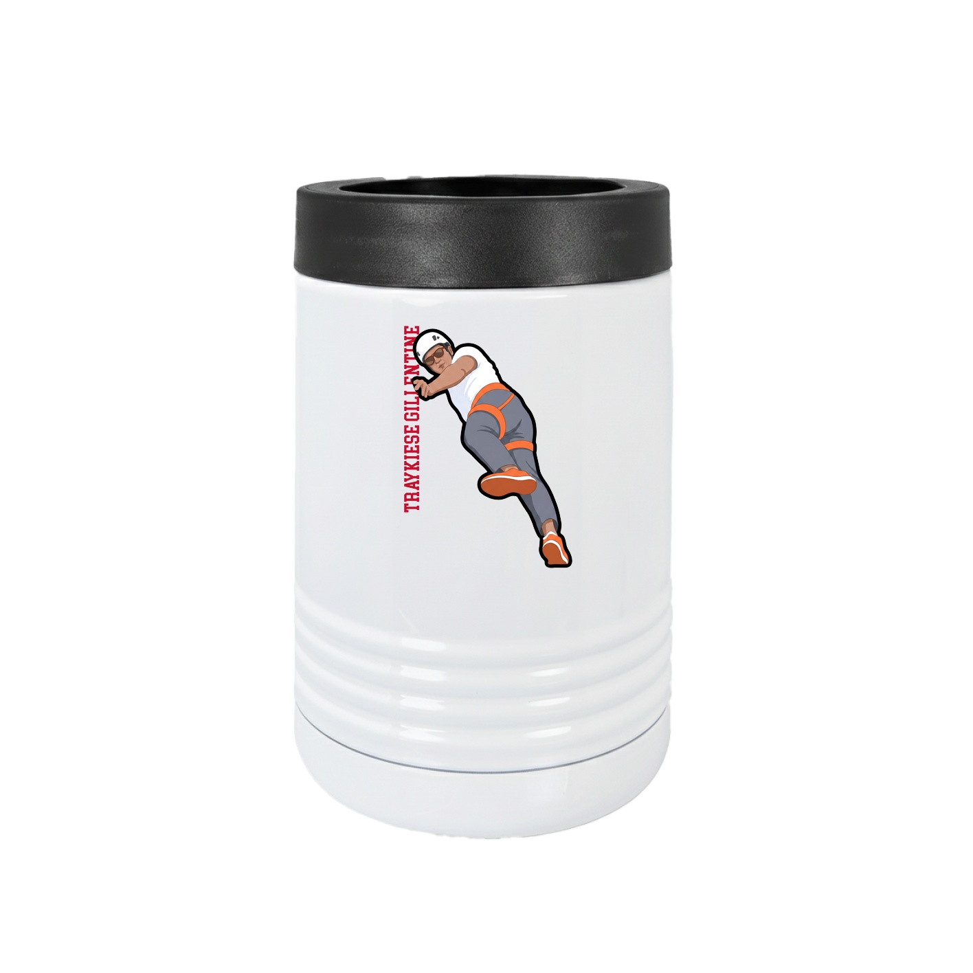 Beverage Holder — Name Vertical in White