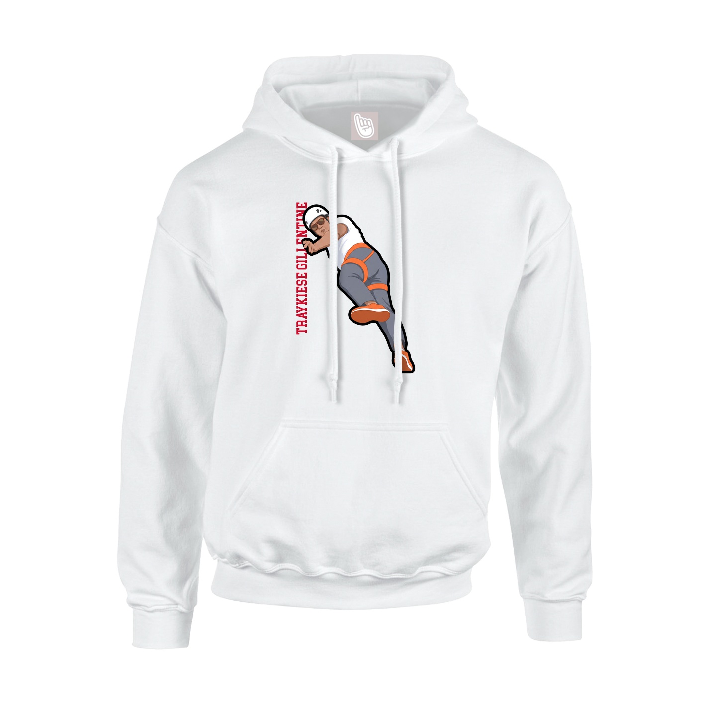 Hoodie — Name Vertical in White