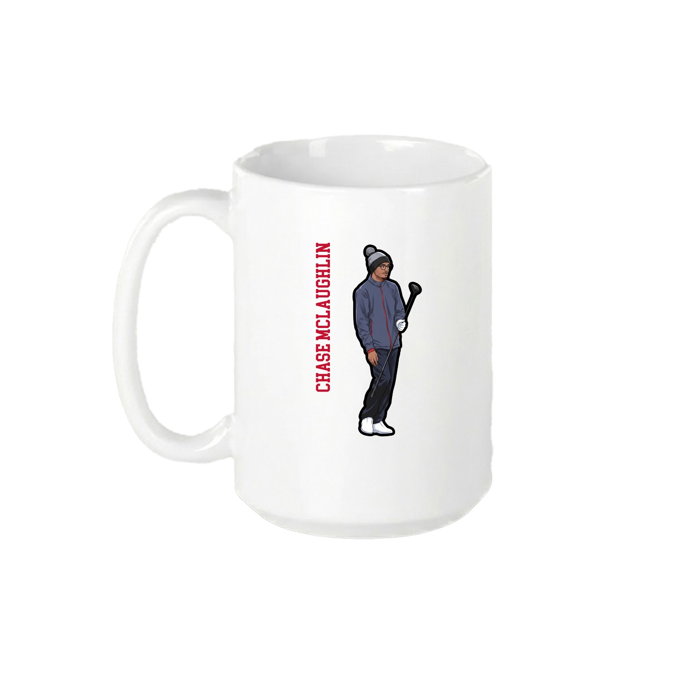 15oz Coffee Mug — Name Vertical in White