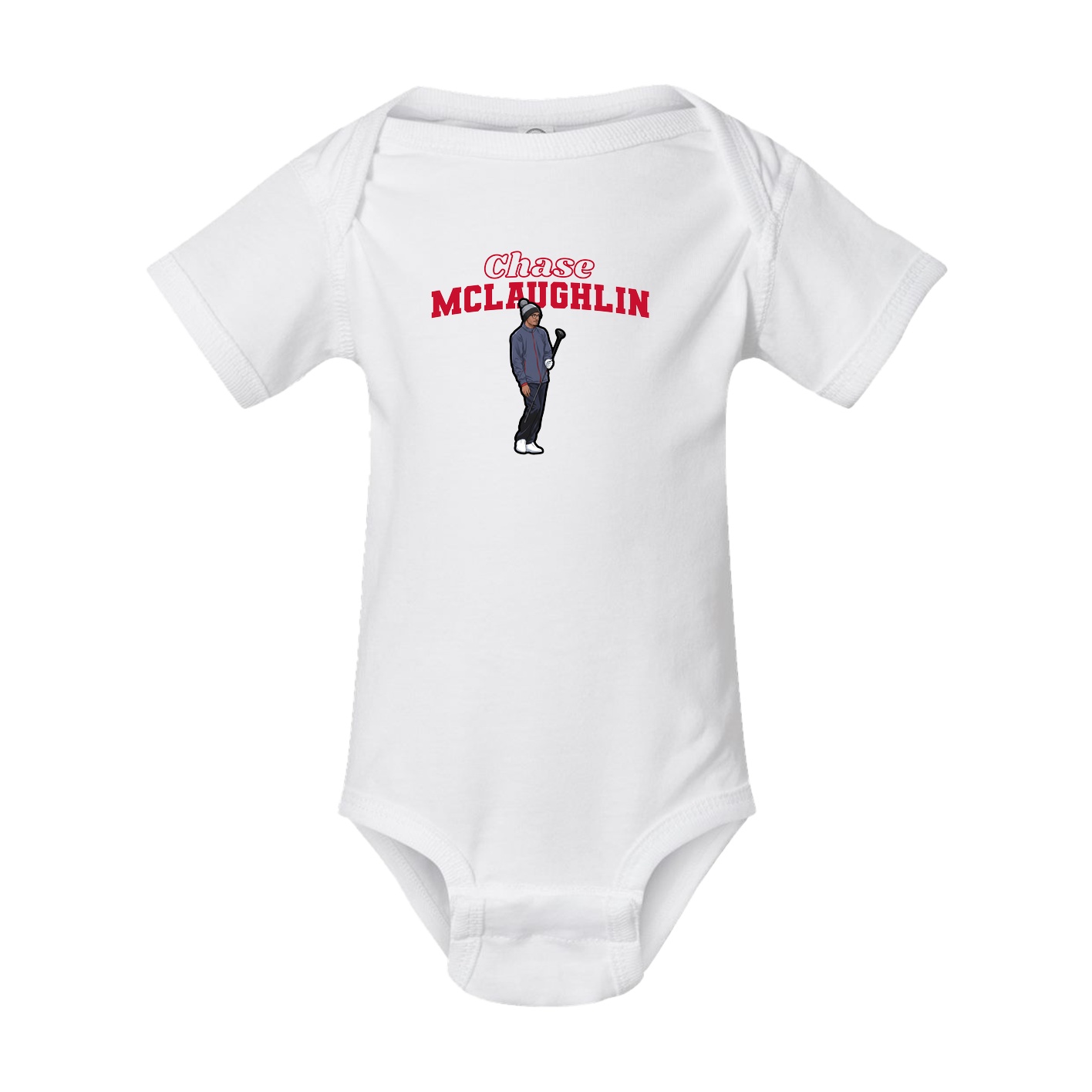 Baby Onesie — Name Arch in White