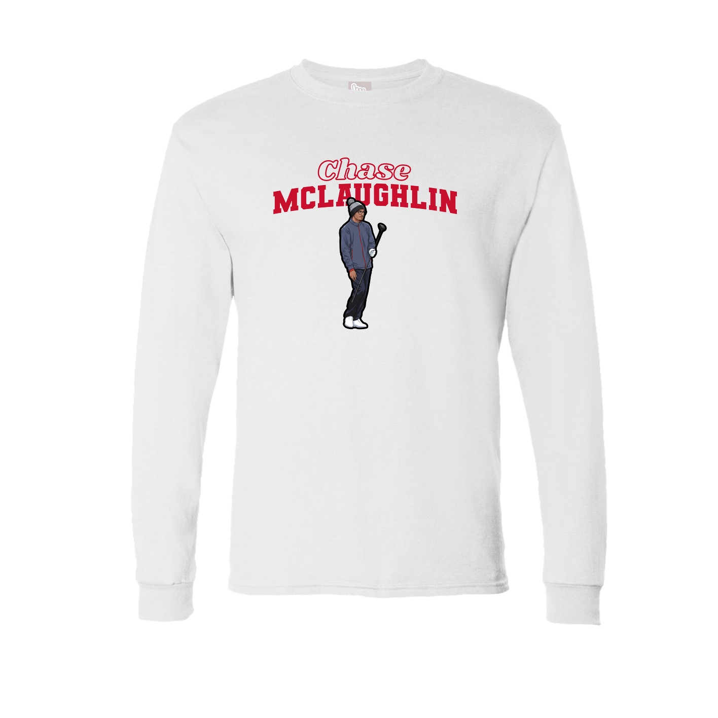 Long Sleeve Tee — Name Arch in White
