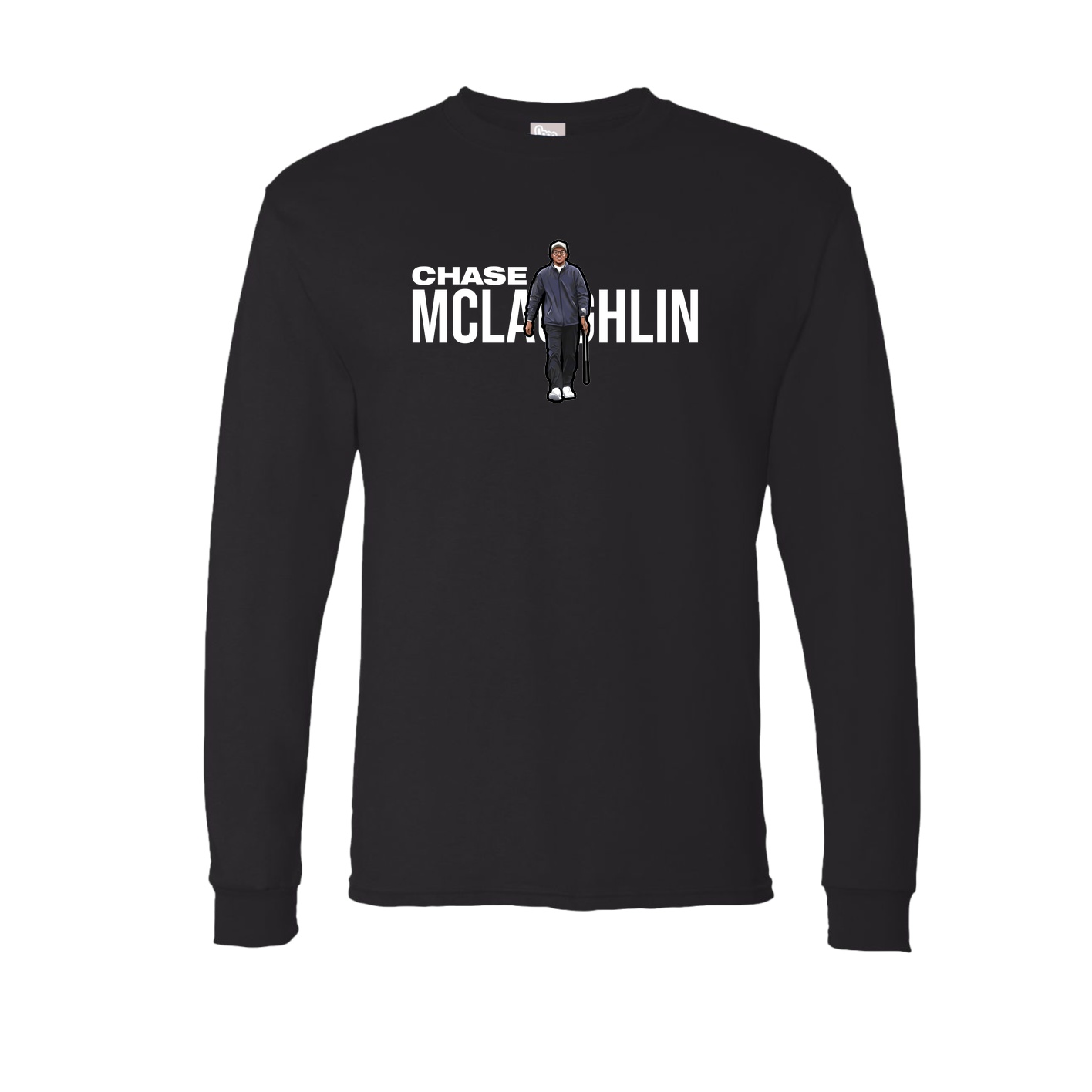 Long Sleeve Tee — Player Name in Black