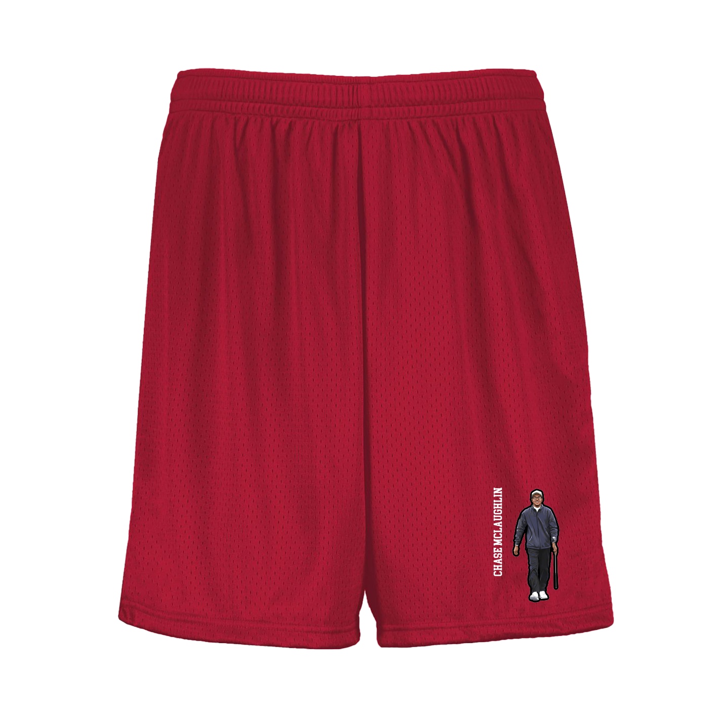 Shorts — Name Vertical in Red