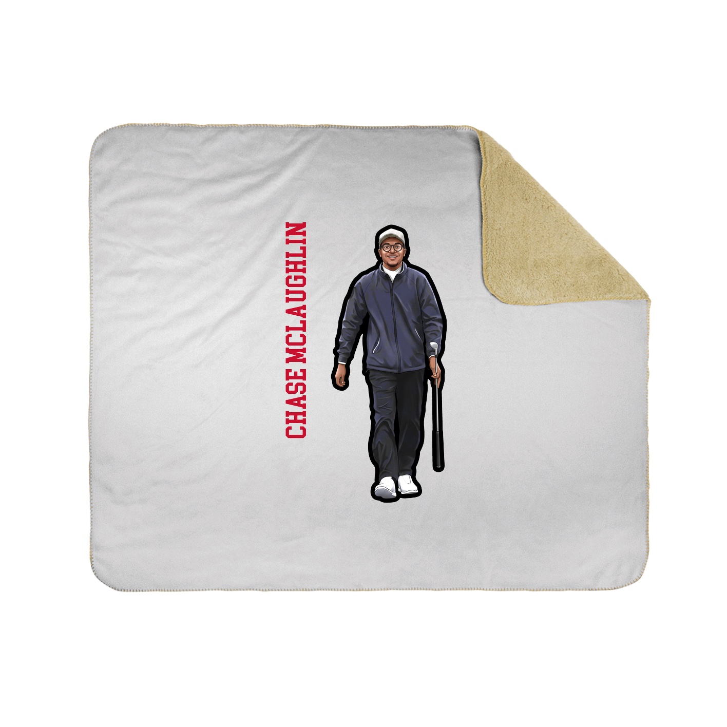 Throw Blanket — Name Vertical in White