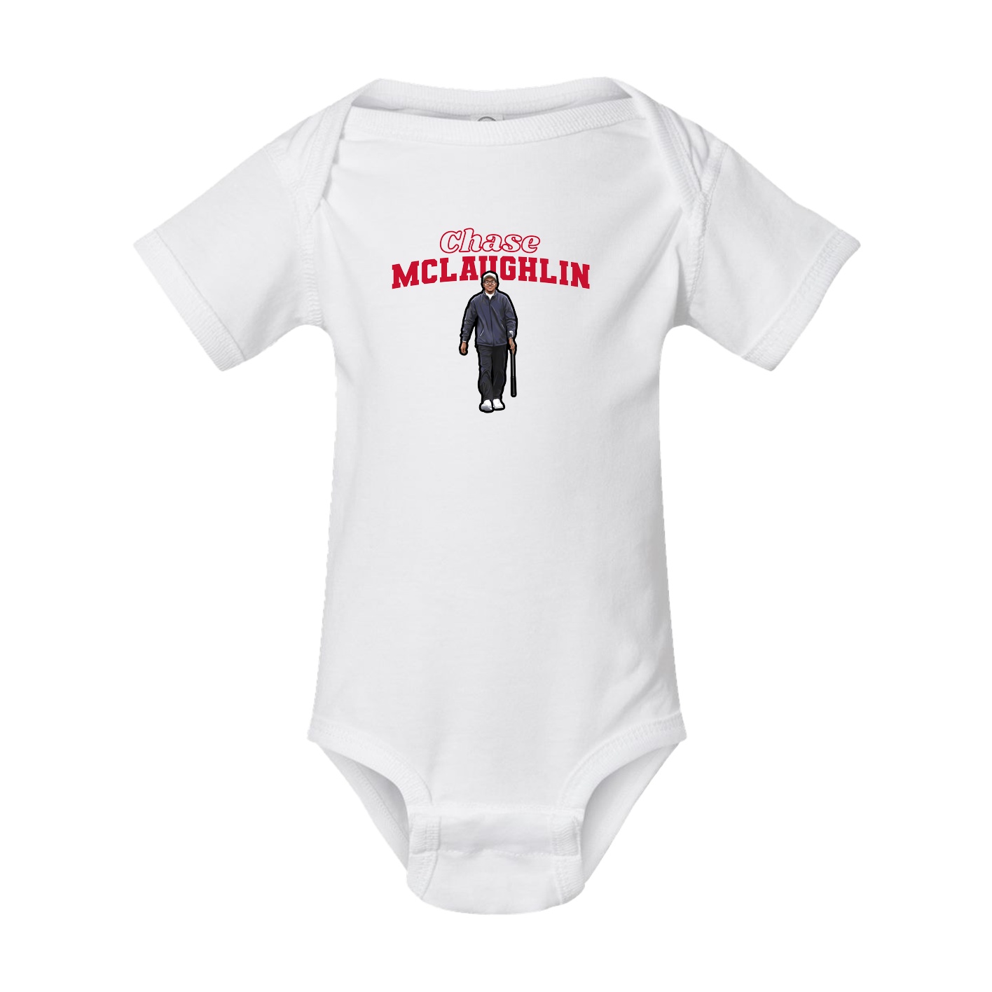 Baby Onesie — Name Arch in White