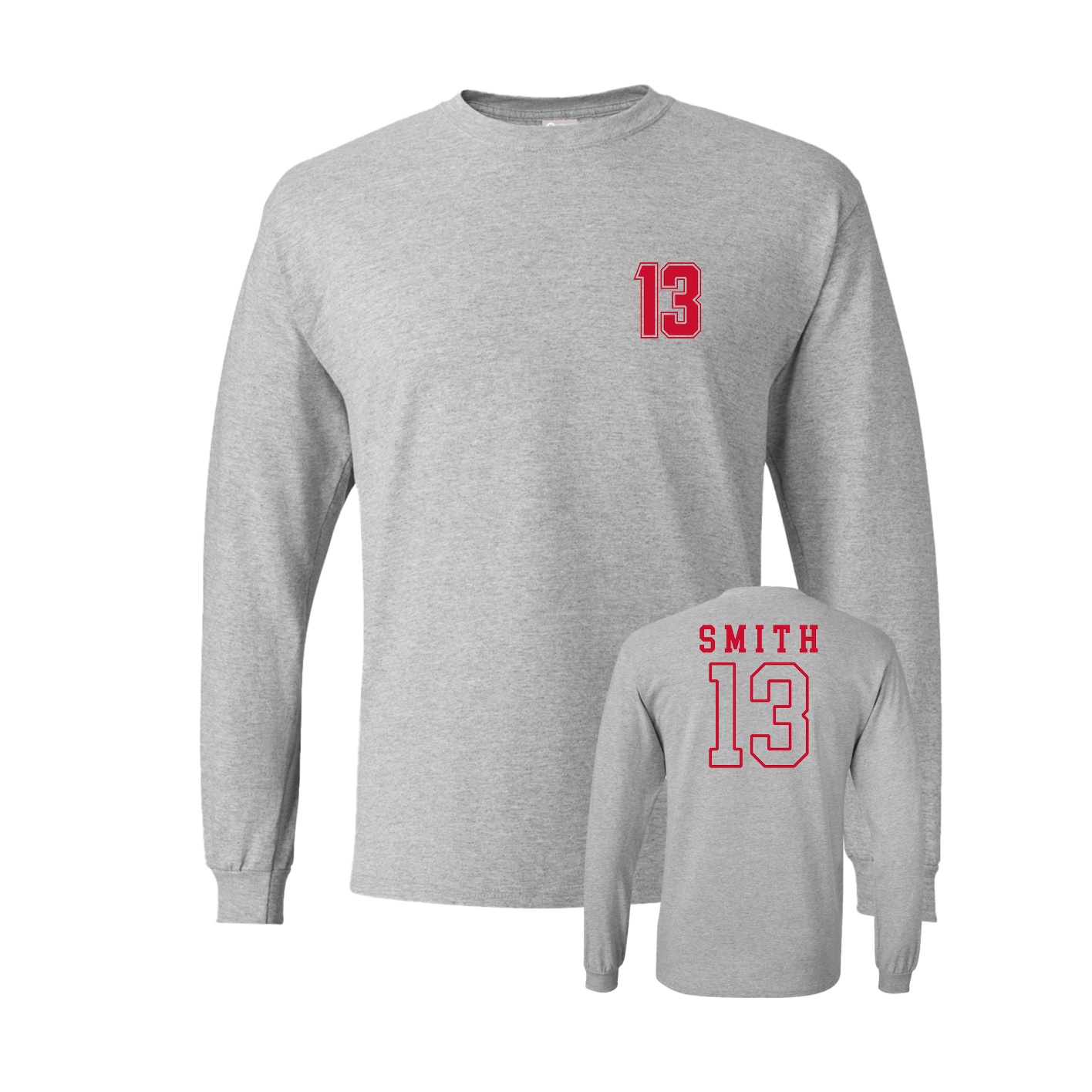 Long Sleeve Tee — Chest Back in Grey