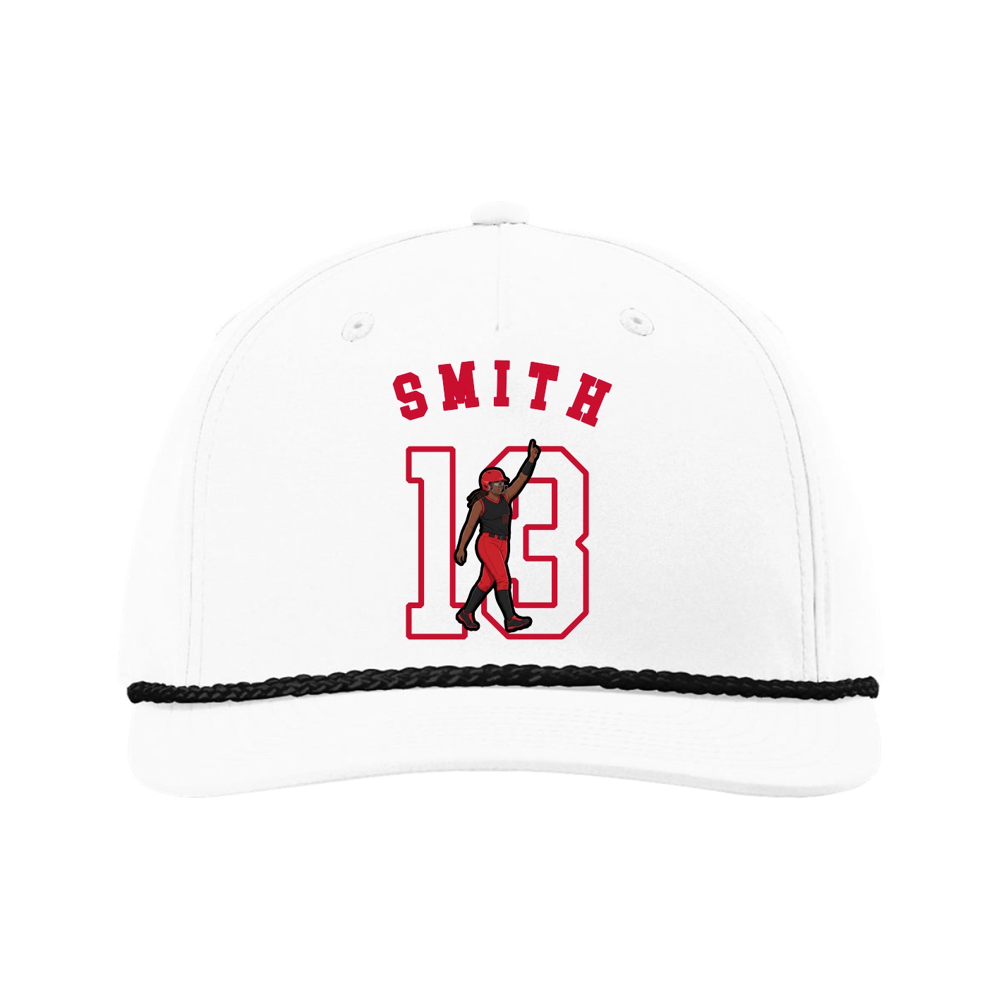 Five-Panel Classic Rope Cap — Shirsey Arch in White