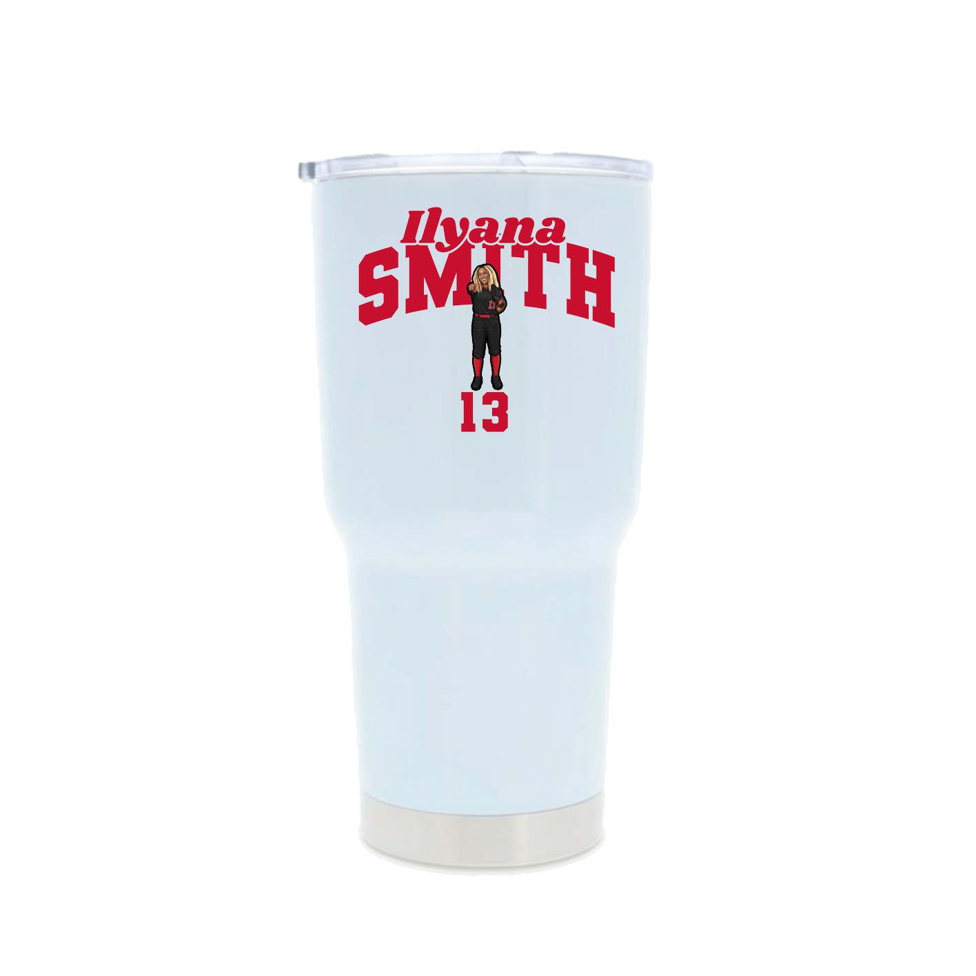 30oz Stainless Steel Tumbler — Signature Arch in White