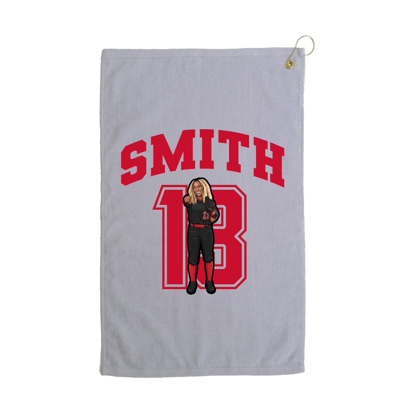 Golf Towel — Number in Grey