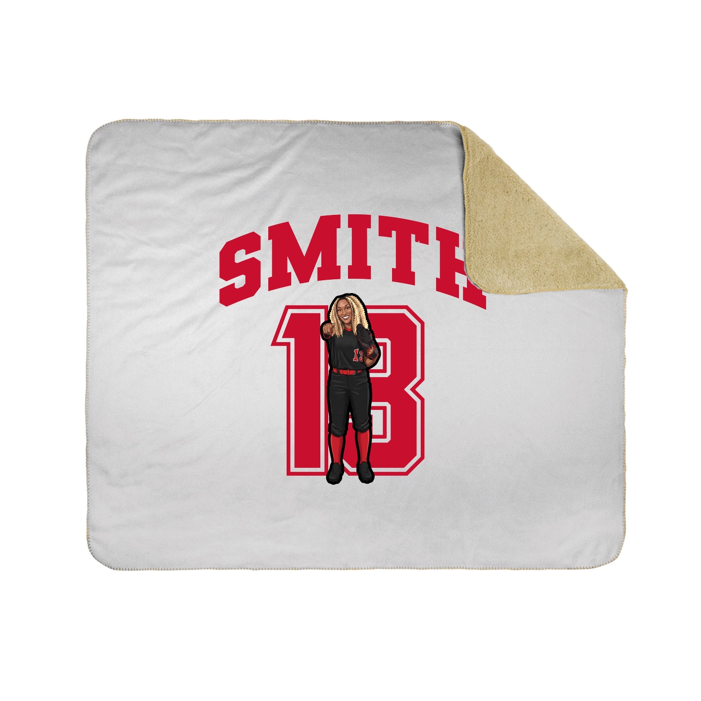 Throw Blanket — Number in White