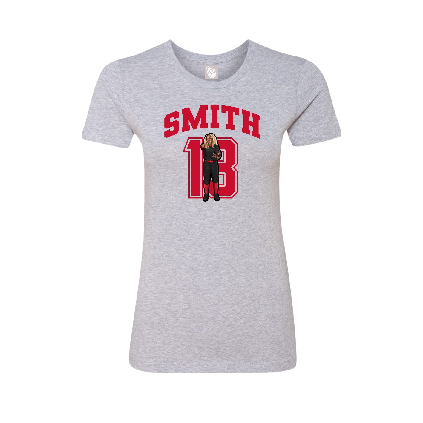 Fitted Women's Tee — Number in Grey