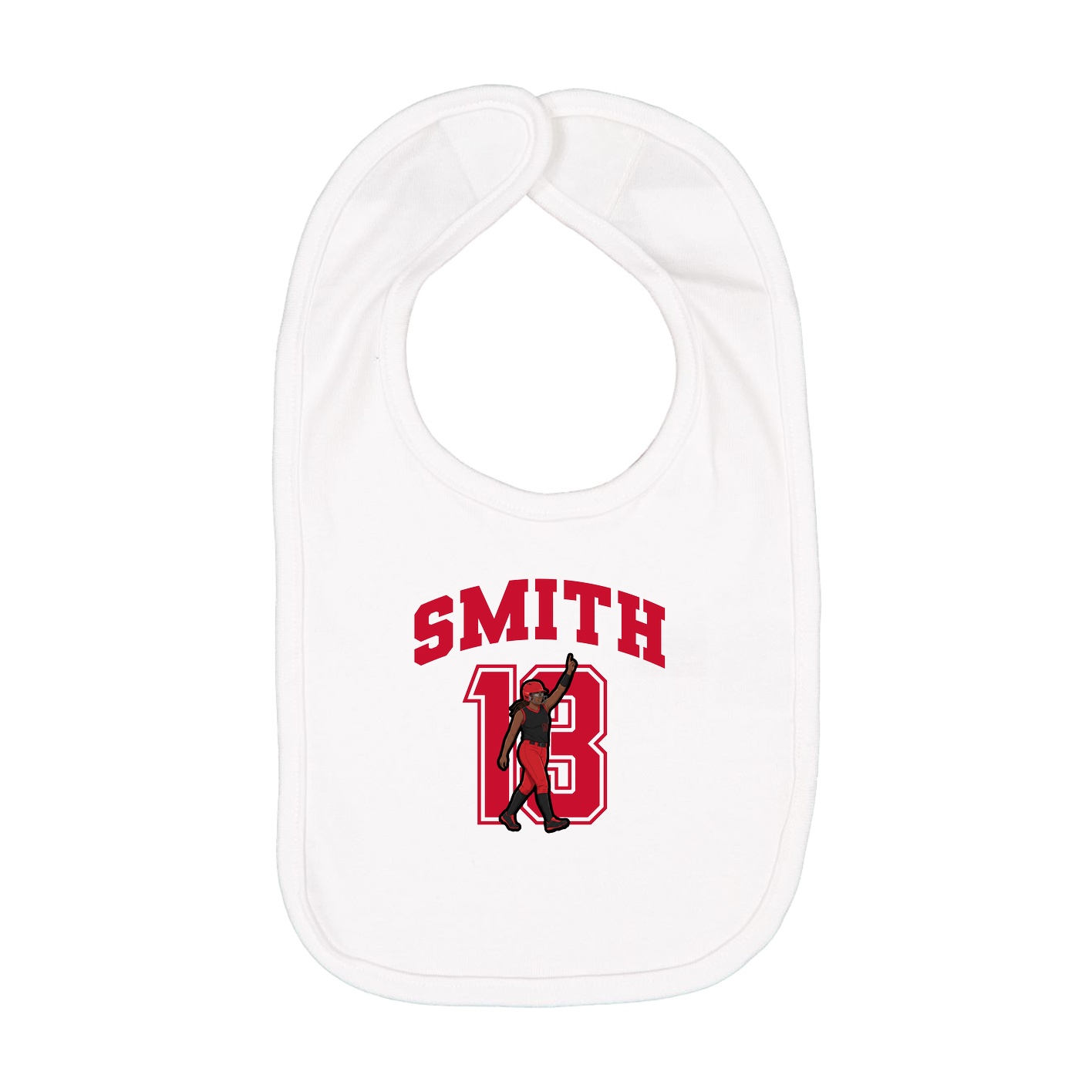 Infant Bib — Number in White
